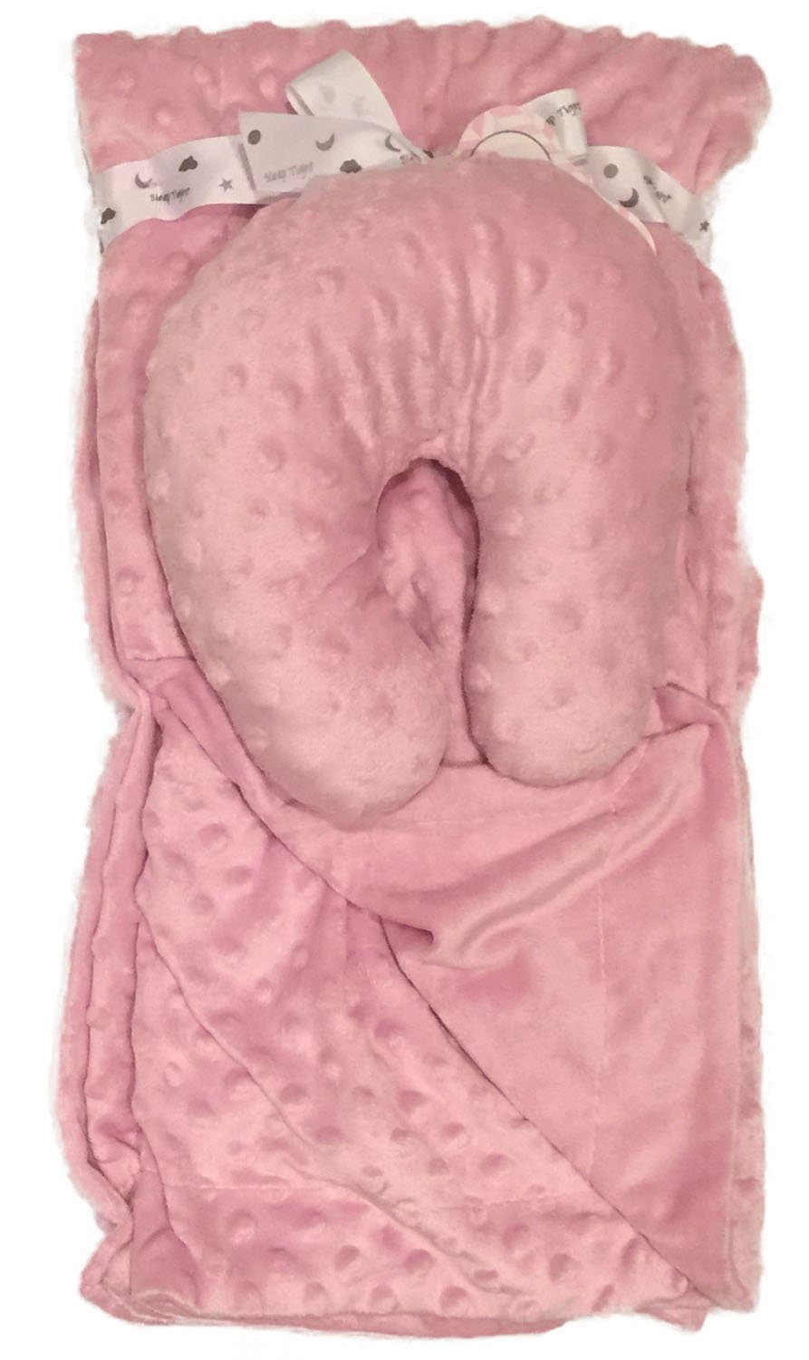 Sleep Tight Pink 2 Piece Set Baby Blanket with Head Support Pillow
