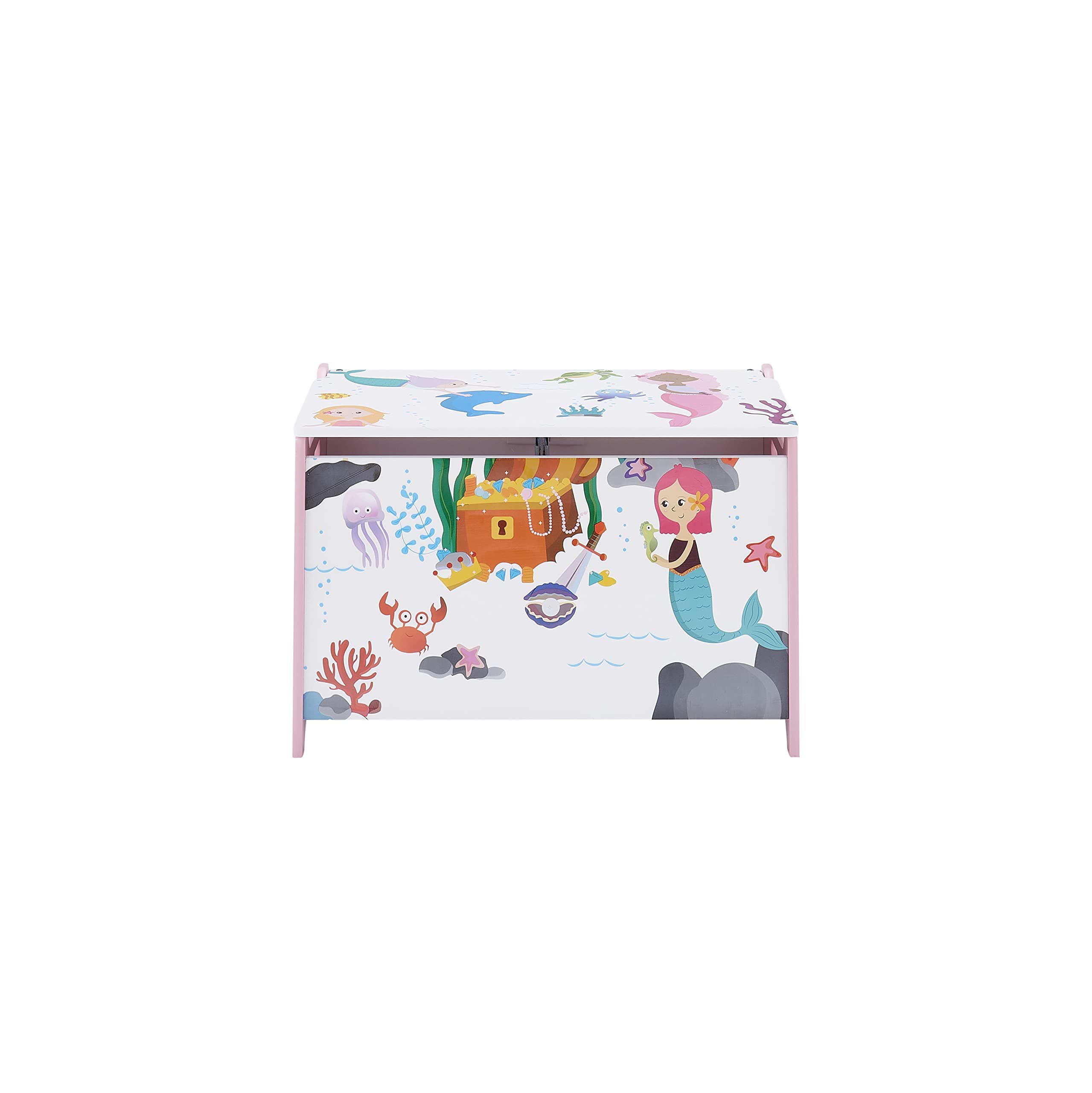 Mermaid Storage Box 36.6 x 59.5 x 39.1cm – Decorative & Practical, Perfect for Clearing Clutter in Bedrooms or Playrooms