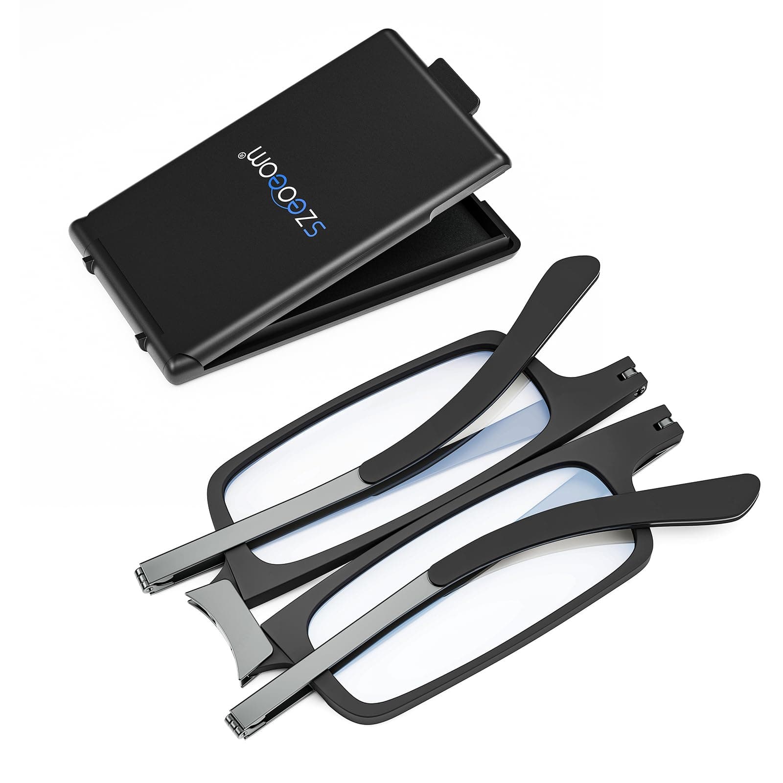 Ultra-Thin Foldable Reading Glasses Ultra-light Bule-light Folding Readers for Men Women Compact Travel Portable Rectangle Eyewear Case