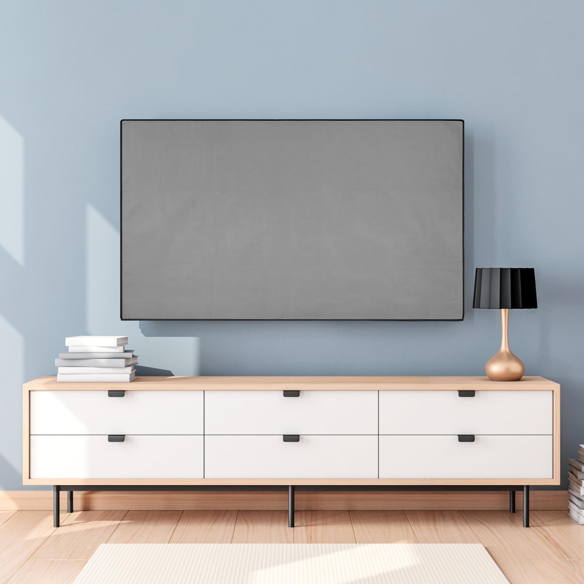 kwmobile 75" TV Cover - Dustproof Cover LCD TV Protective Cover Dustproof Light Gray