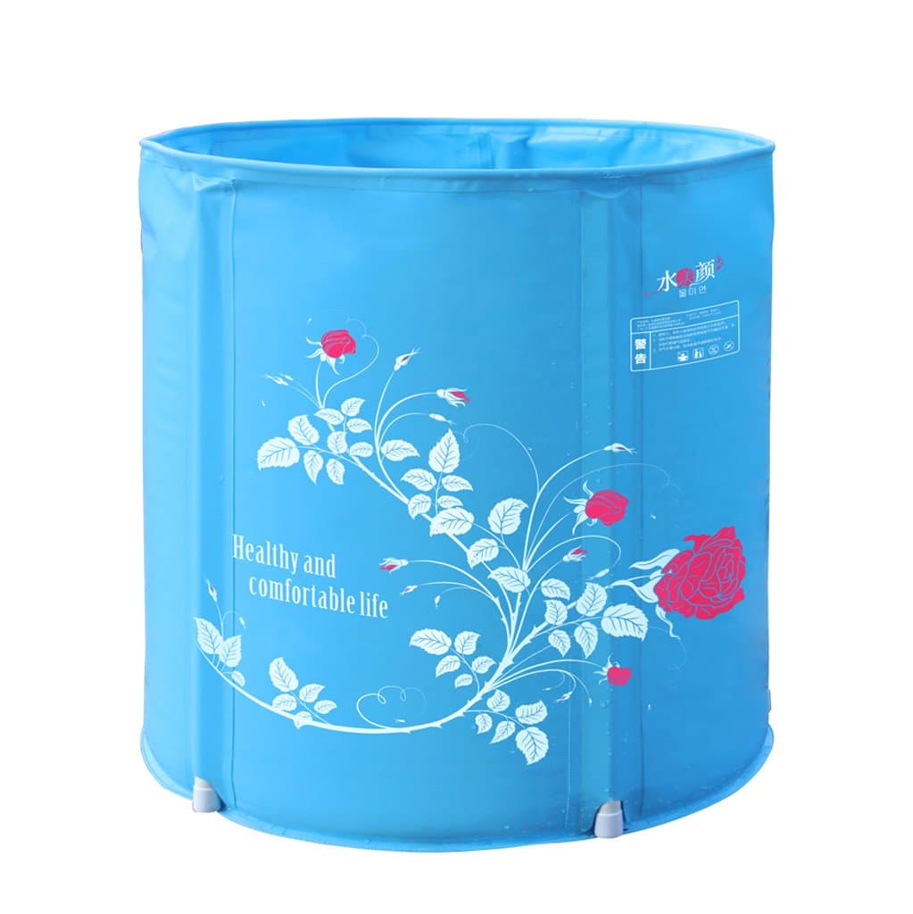 fold Bath barrel blue bathtub Not needed Inflated Thickening plastic adult Bath barrel 70 * 65cm