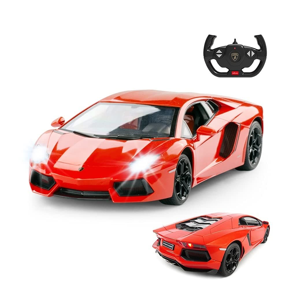 RC Car 1:14 Lamborghini Aventador LP700-4 Remote Control Car for Boys 8-12, Working Lights - Orange 2.4GHz RC Lamborghini Toy Car