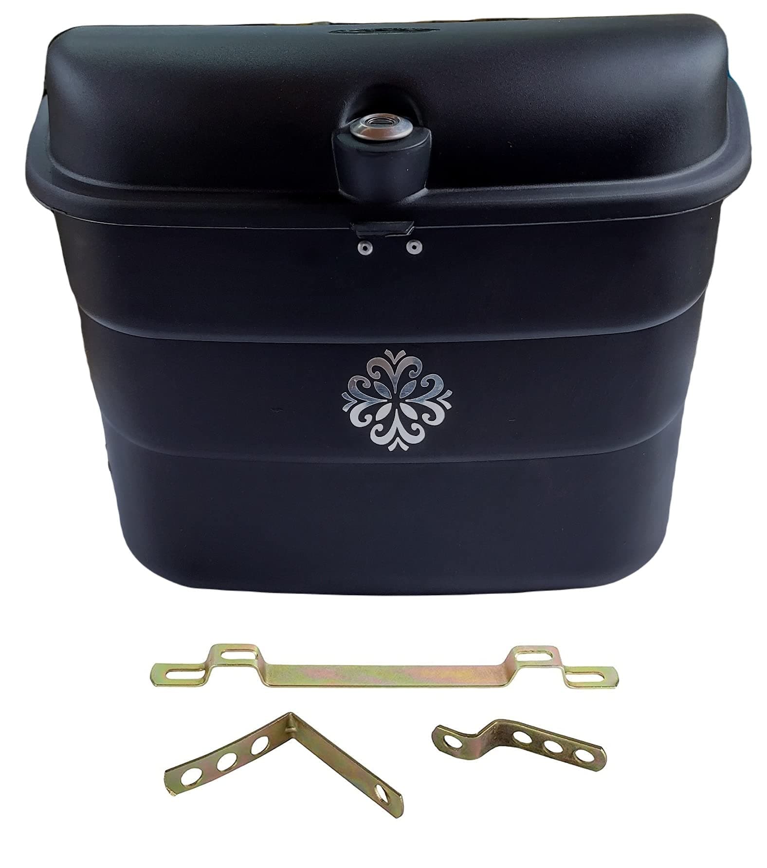 Bike Storage Luggage Side Box with Lock, Heavy Duty Plastic Suitable for All Bikes (Matte Black)