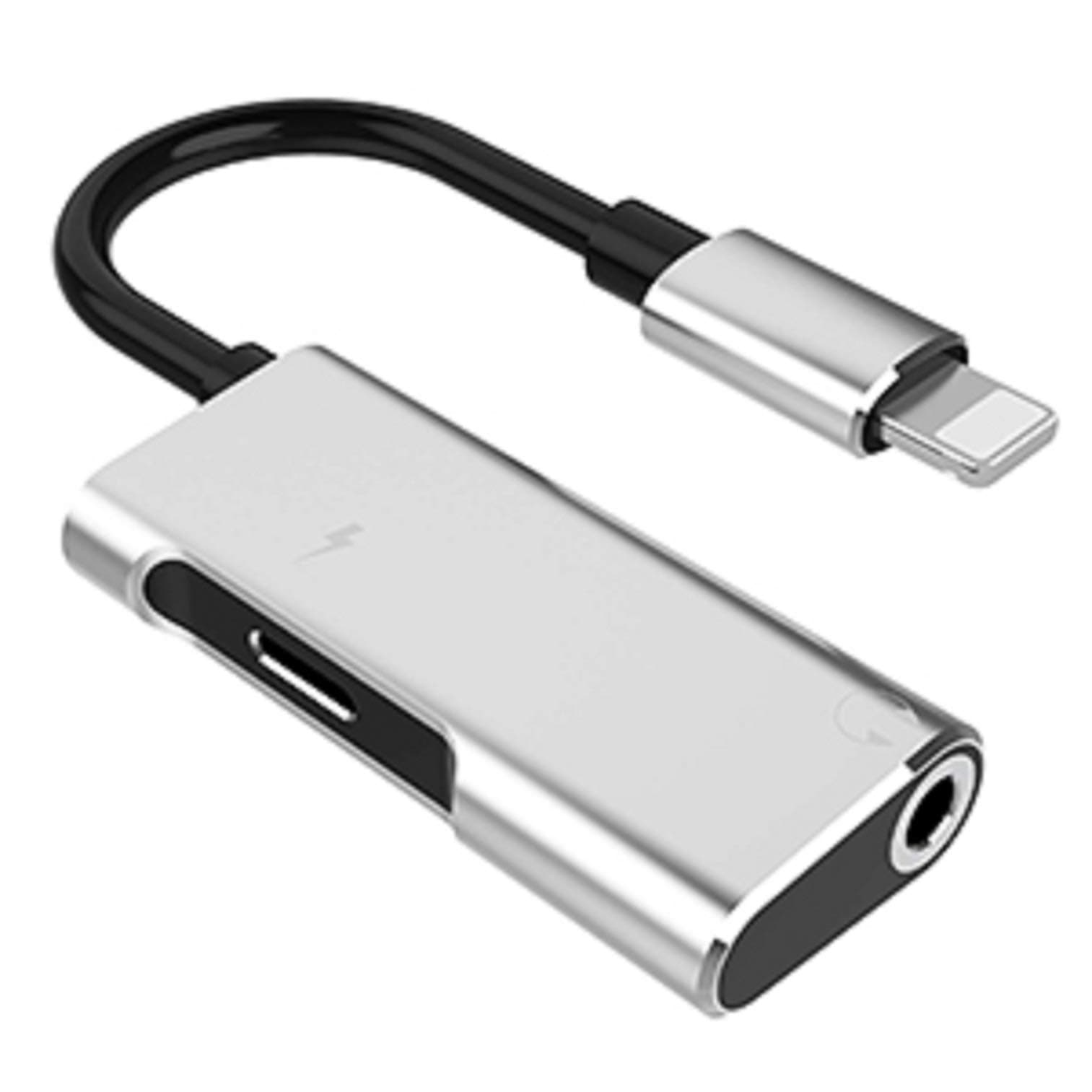 Headphone Adapter Headset Jack AUX Audio 3.5mm Dongle Earphone Convertor Connector 2 in 1 Accessories Cables Music Adaptor Splitter Replacement Phone7/7Plus/8/8Plus/X Support iOS11 Later