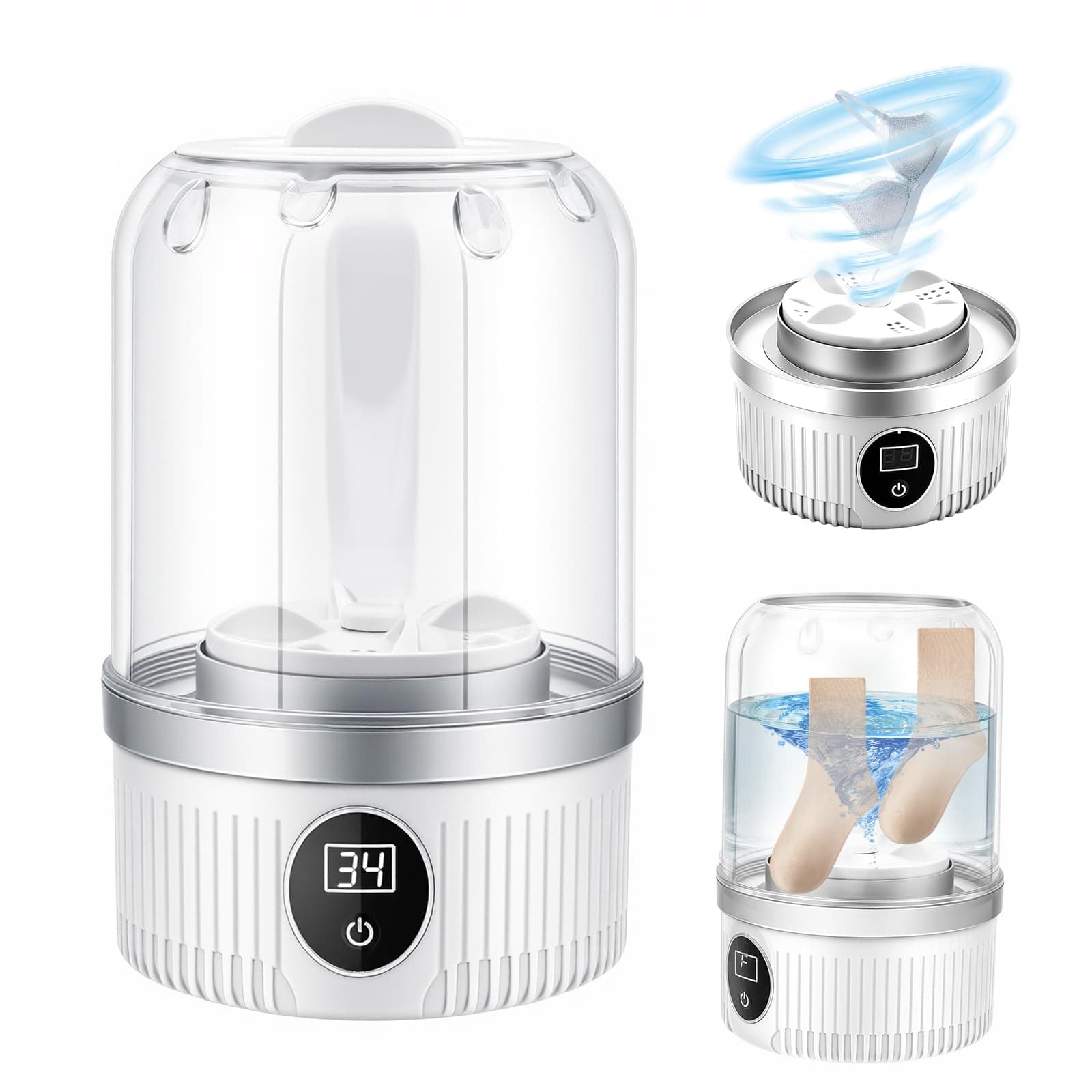Portable Washing Machine, Underwear Washing Machine, Small Washing Machine, Mini Washing Machine, Rechargeable Cordless Washing Machine, Washing Cup for Bra, Underwear, Socks