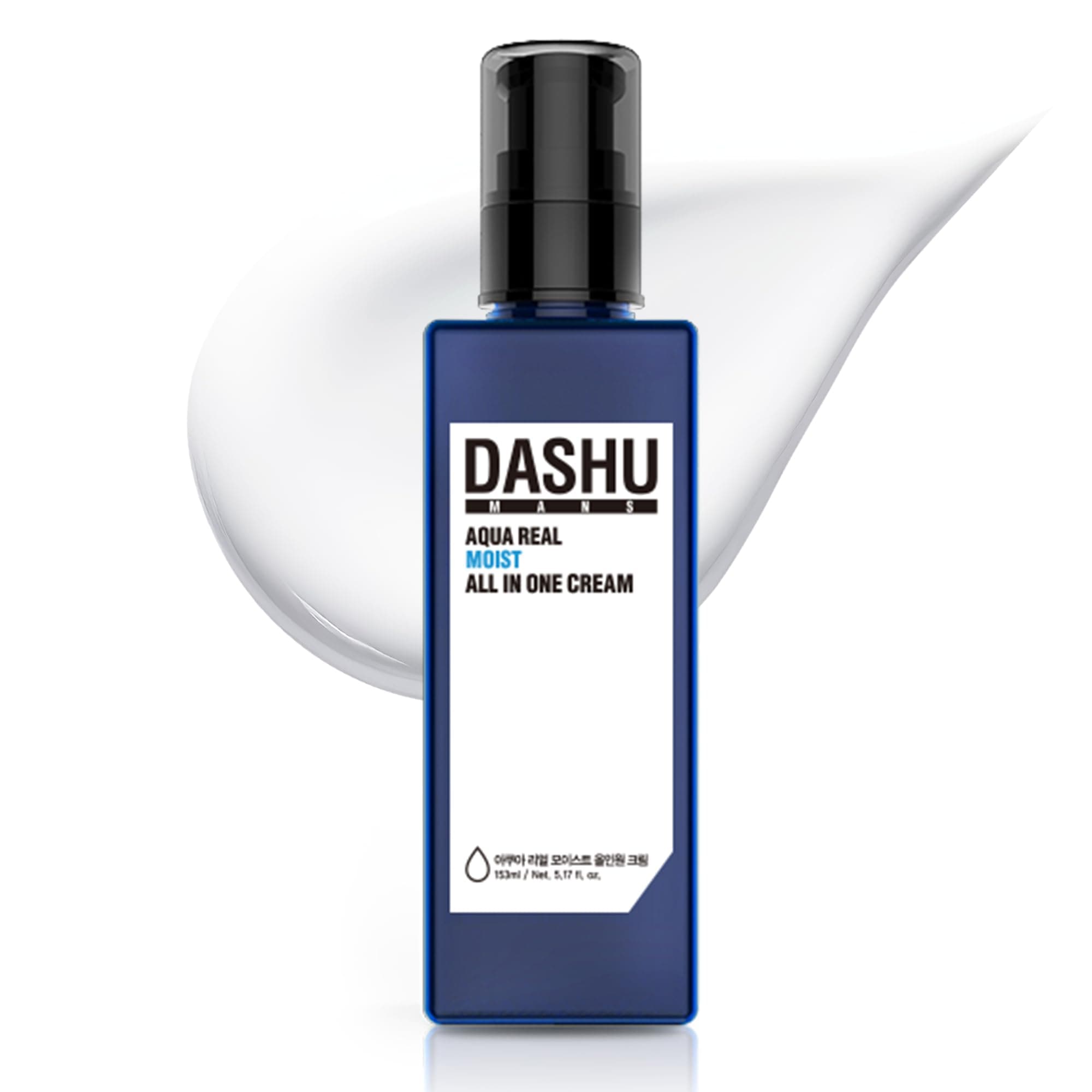 DASHU Moisturizer for Men 5.17oz – All-in-One Aqua Face Cream, Anti-Wrinkle & Ocean Mineral Hydrating Face Lotion, Korean Skin Care Facial Moisturizer, Deep Sea Aqua Vital