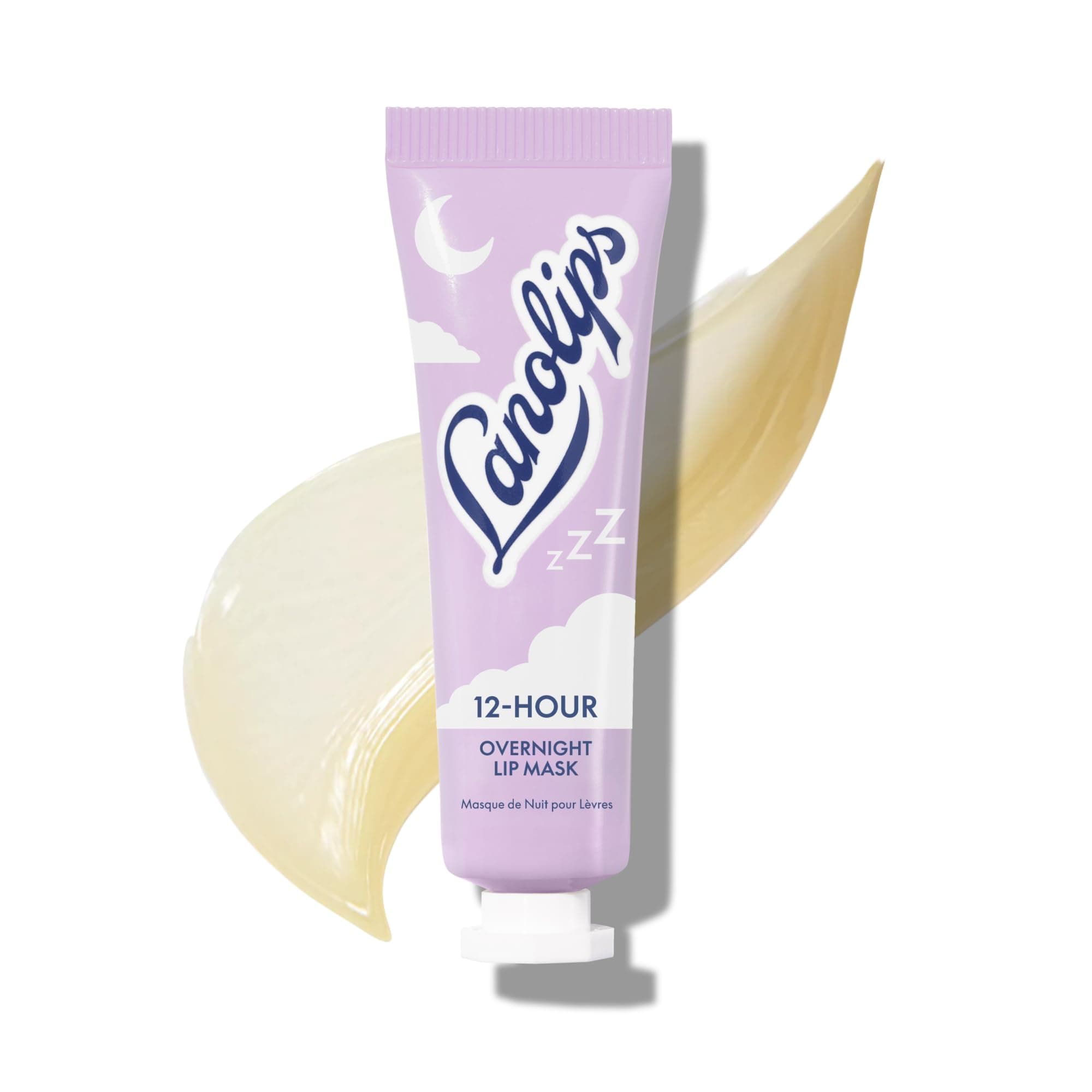 12 Hour Overnight Lip Mask - Rich Lanolin Lip Balm with Hyaluronic Acid, Vitamin C & Ceramides - Restore, Soften & Replenish While You Sleep - Cruelty-Free Hydrating Balm (0.52 oz / 15 g)