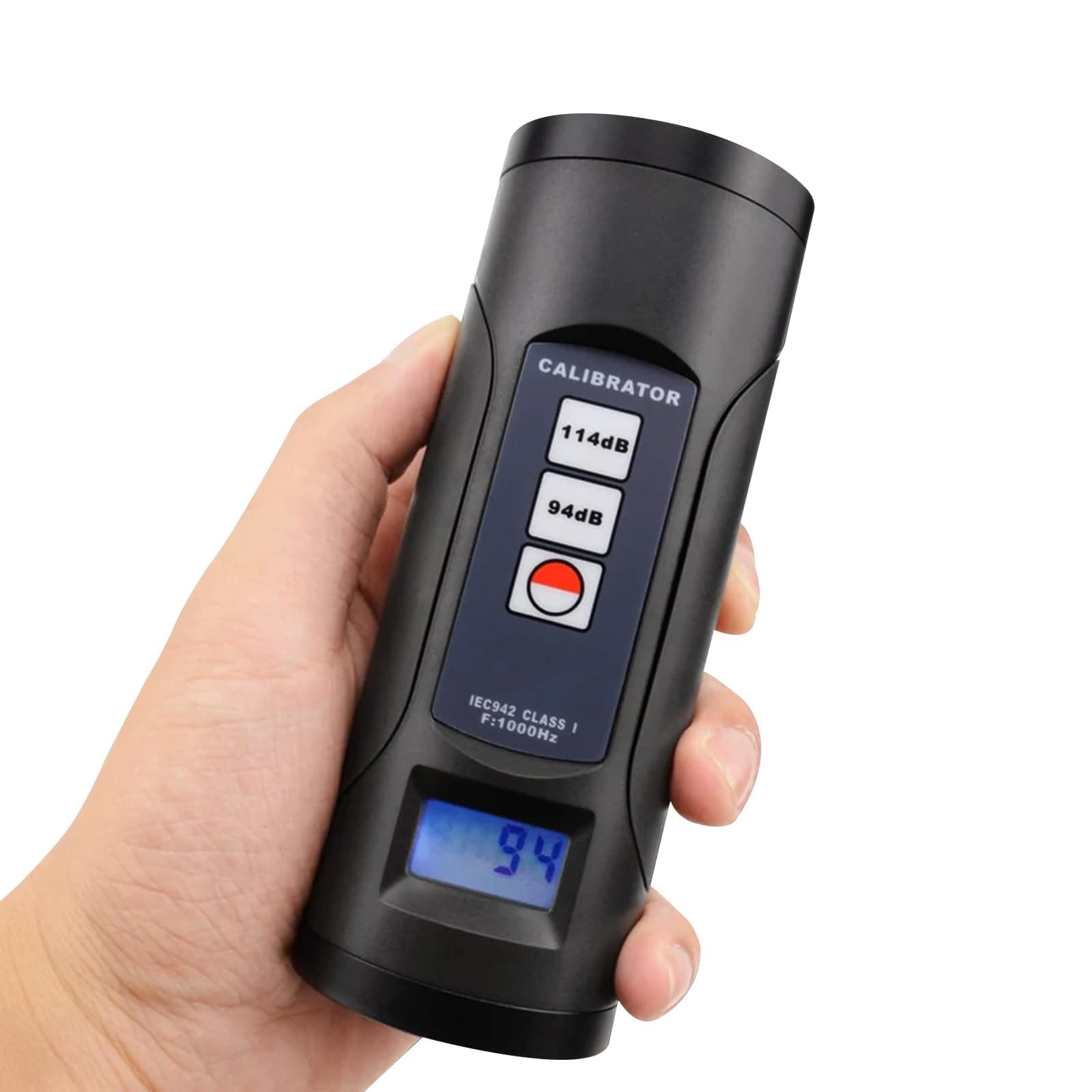 GAIN EXPRESS Digital Sound Level Meter Calibrator 94 dB & 114 dB for 1/2 Inch and 1 Inch Microphone, Professional Noise Decibel Calibration Tool Measuring Accuracy Control, Portable with Blacklight