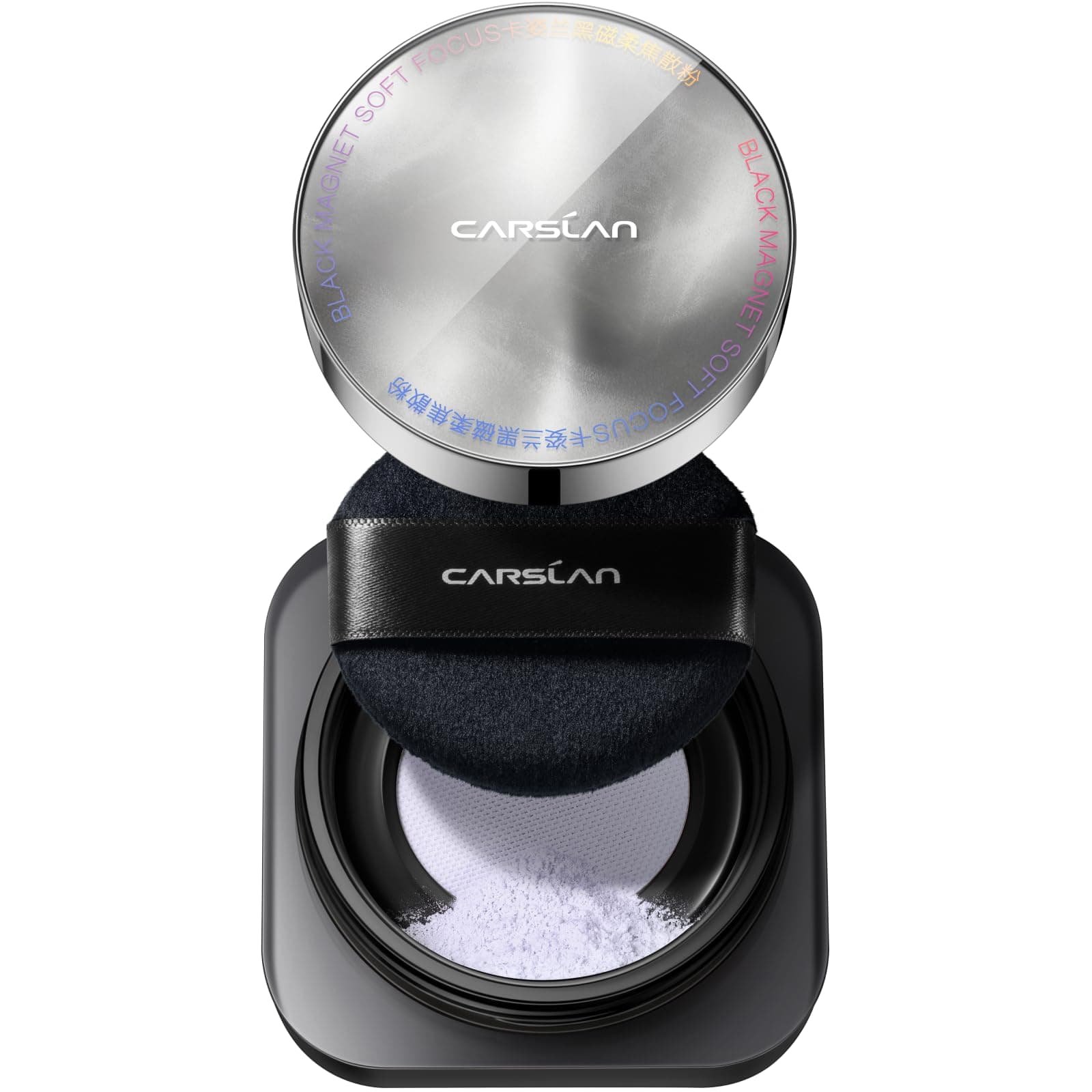2.0 Black Magnet Soft Focus Make Up Powder, Waterproof Loose Setting Powder, 24H Longlasting, Oil Control, Talc-Free Face Powder, 02 Light Purple For Oily Skin, 0.28Oz