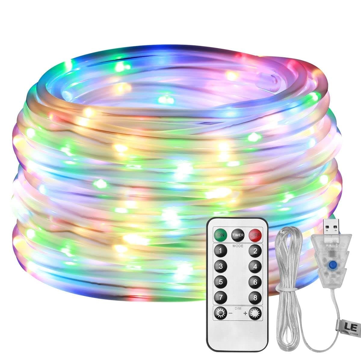 MH Trading LED Fairy Rope String Lights - USB Powered 10 Meter 100 LED String Sensory Lights | 8 Mode Dimmable Indoor Lights for Christmas, Party & Fun Sensory Room…