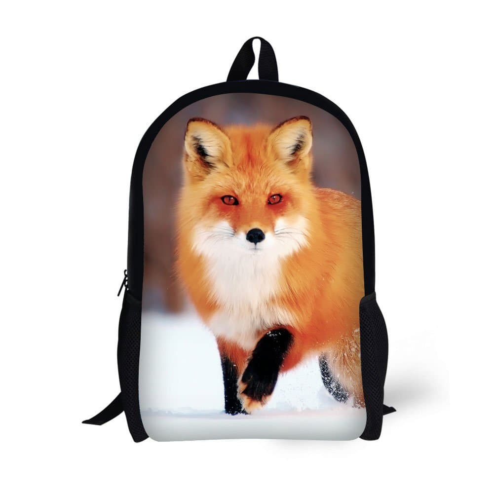 Backpack with Pencil Bag, Animal 3D Fox Pattern for Age 6-15 Years Old Kids Boys Girls