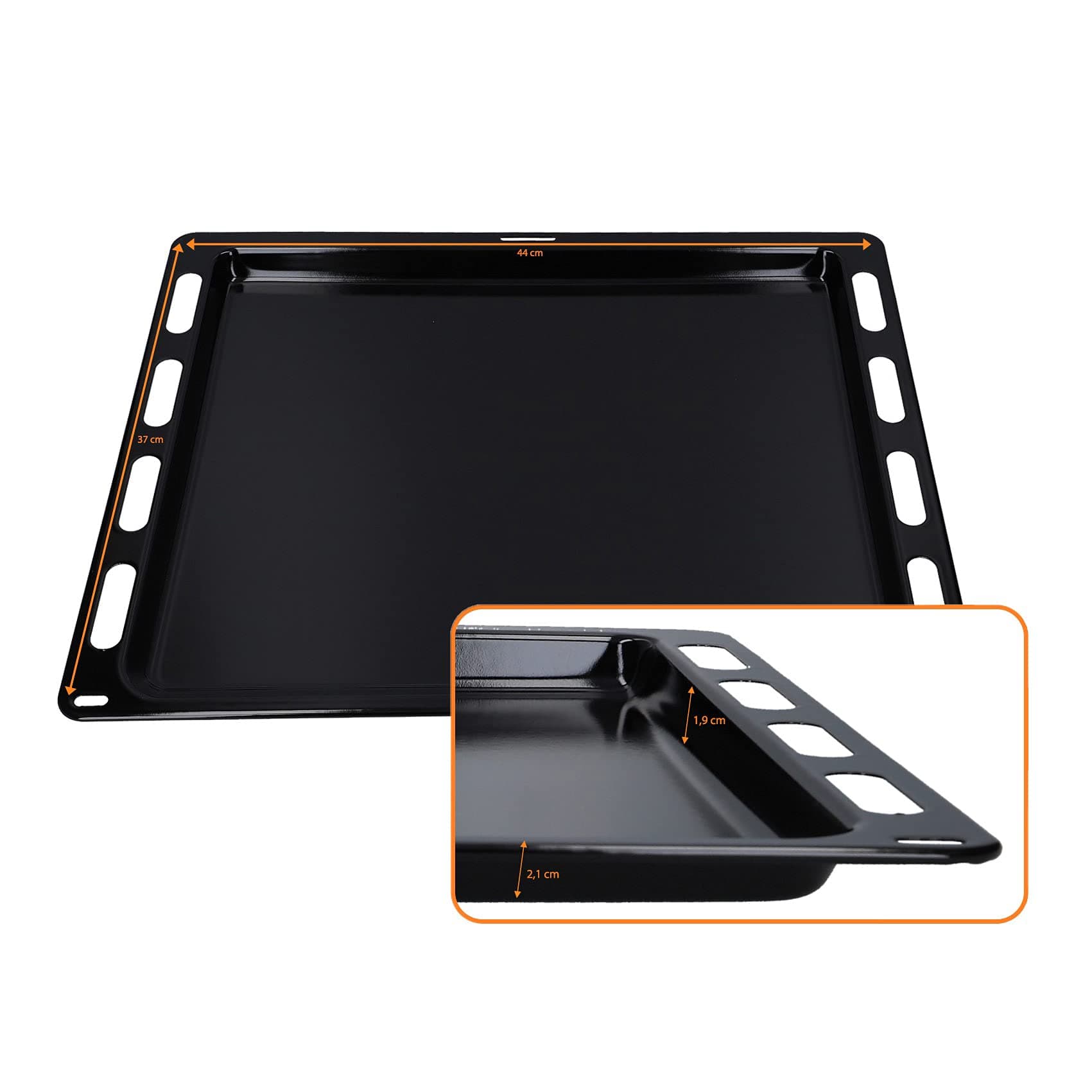 Baking Tray 440 x 370 x 21 mm Enamelled Pyrolysis-proof for Bosch Siemens 666902 00666902 HEZ431000 Constructa CZ10200 Oven Tray for Oven Cooker