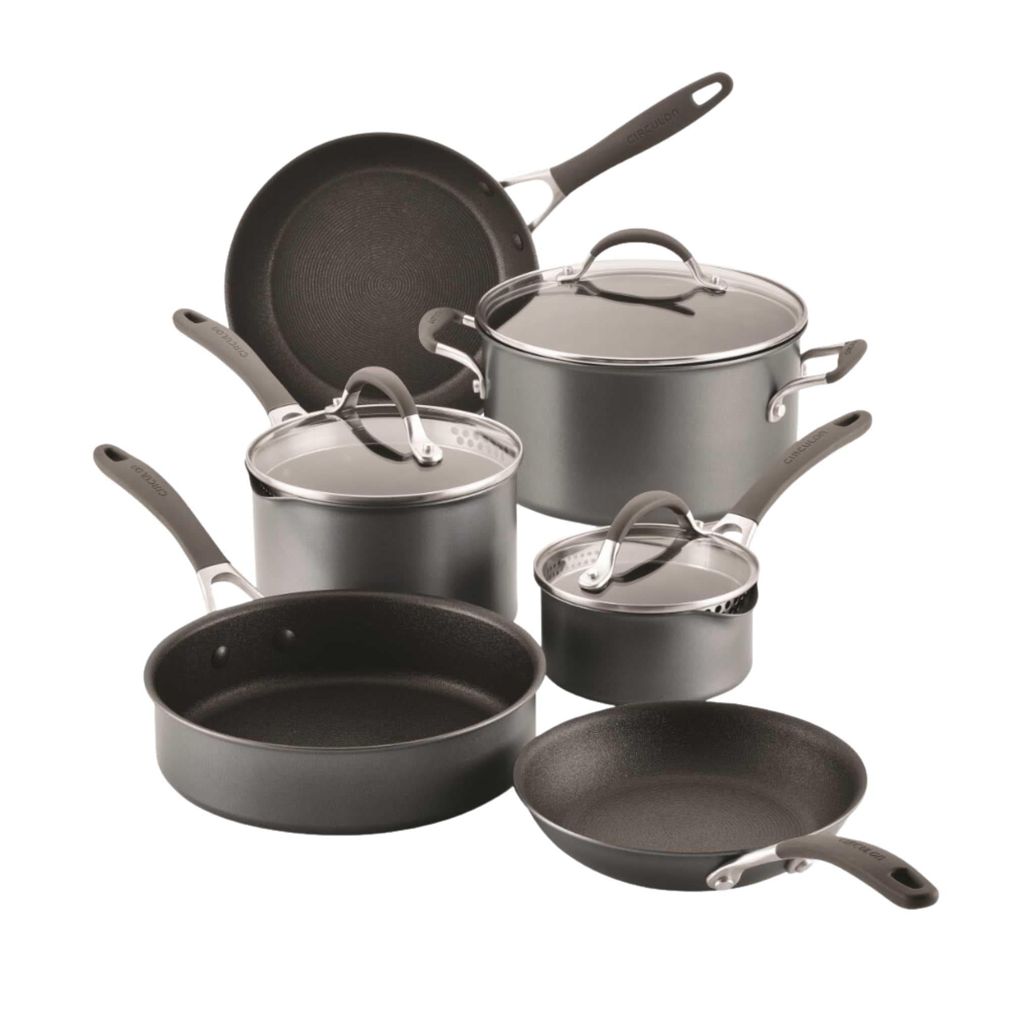 A1 Series with ScratchDefense Technology Nonstick Induction Cookware/Pots and Pans Set, 9 Piece, Graphite