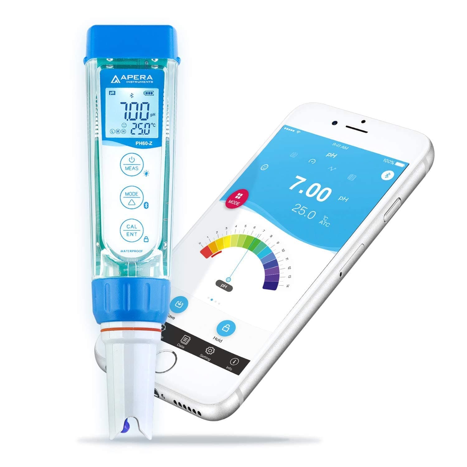 Apera Instruments PH60-Z Smart Pocket pH Tester Powered by ZenTest Mobile App