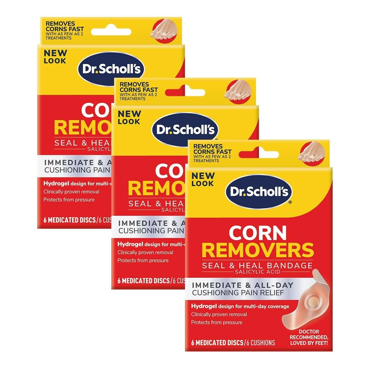 Dr. Scholl's Corn REMOVERS Seal & Heal Bandage with Hydrogel Technology, 18 ct, Removes Corns Fast and Provides Cushioning Protection Against Shoe Pressure and Friction for All-Day Pain Relief