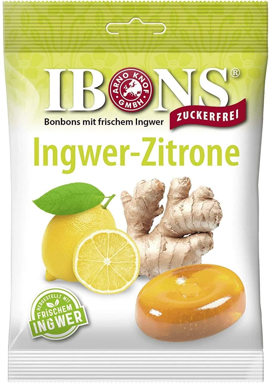 Sugar-free Ginger-Lemon Candies 75 g, IBONS/Germany