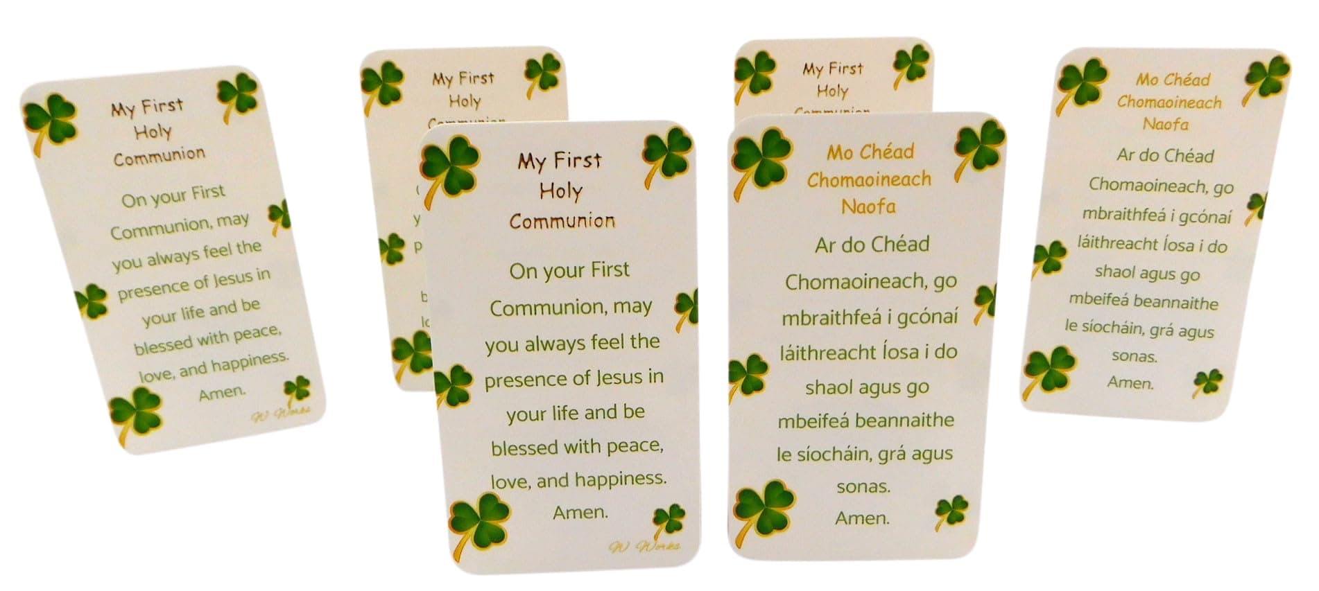 Westmon Works First Communion Irish Blessing Holy Card Bulk Set with Prayer in Gaelic and English Pack of 10