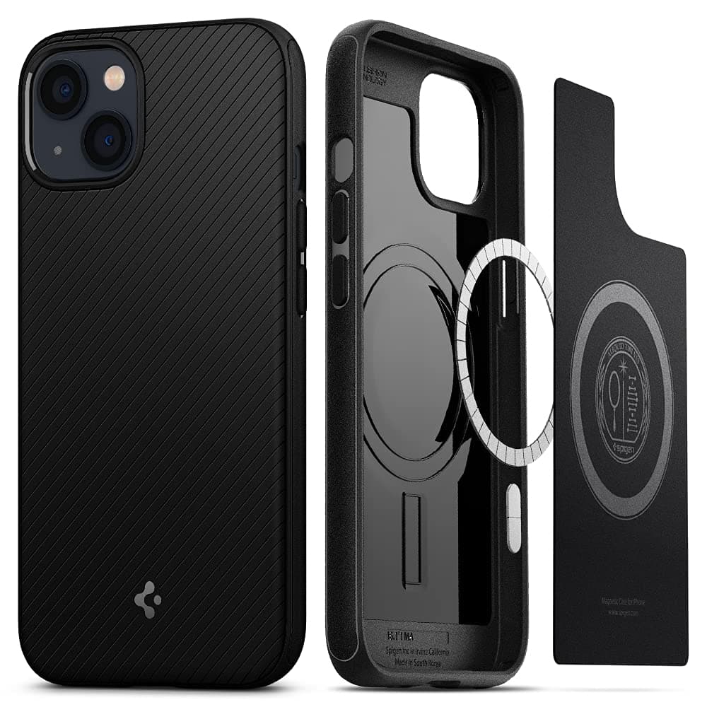 Spigen Mag Armor (MagFit) Case Compatible with MagSafe, Designed for Apple iPhone 13 (2020) - Matte Black