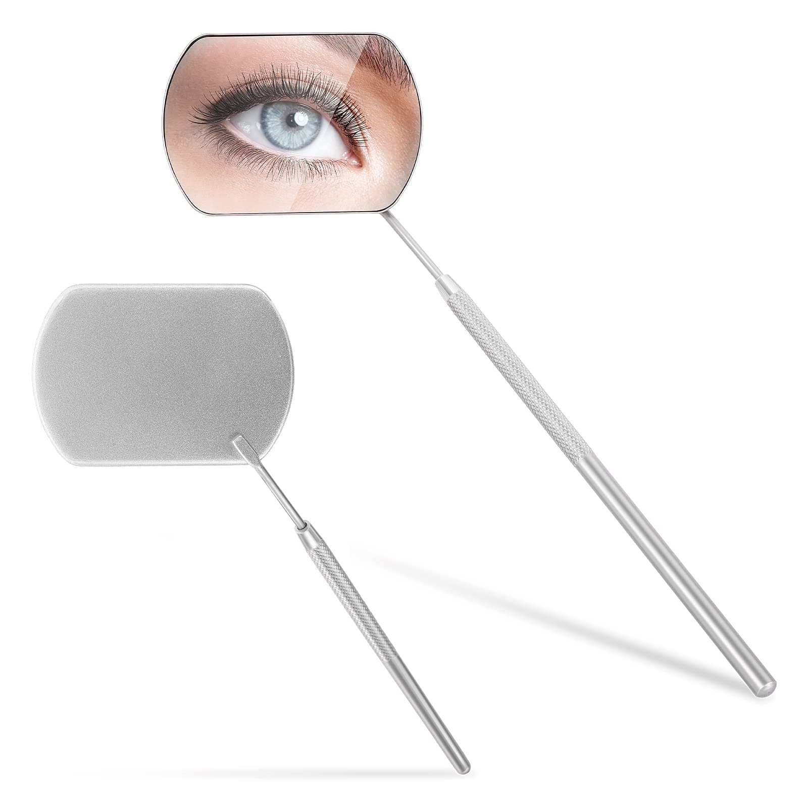 Sibba Square Lash Mirror Potable Eyelash Extensions Applicator Supplies 1 Piece Stainless Detachable False Eyelashes Mirror Eye Make-up Tools (1 PC Silver), 16 × 9 x 1.2 cm