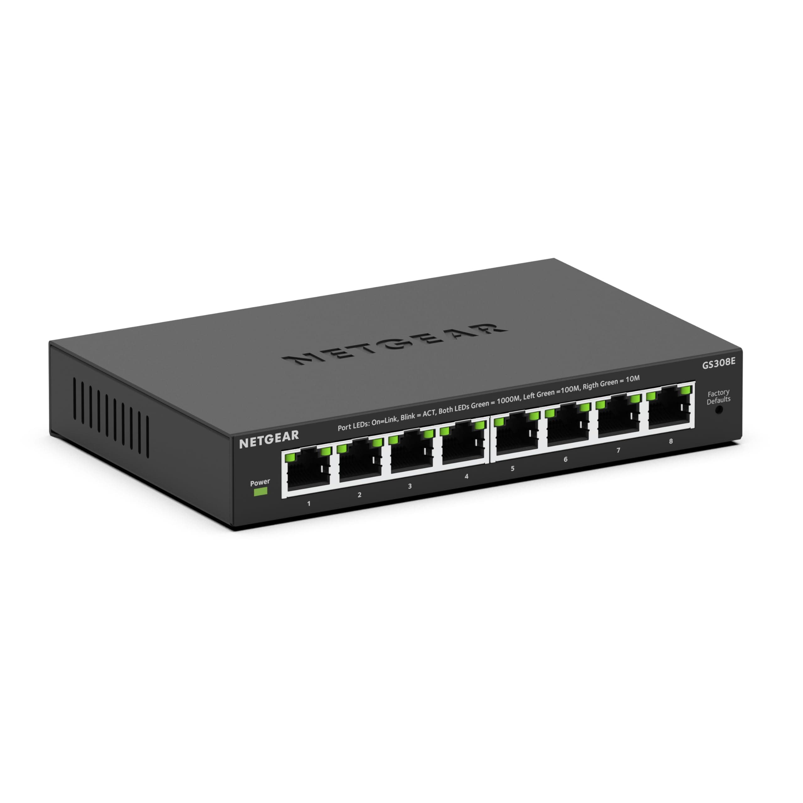 8-Port Gigabit Ethernet Easy Smart Managed Essentials Switch (GS308E) - Desktop or Wall Mount, Home Network Hub, Office Ethernet Splitter, Silent Operation