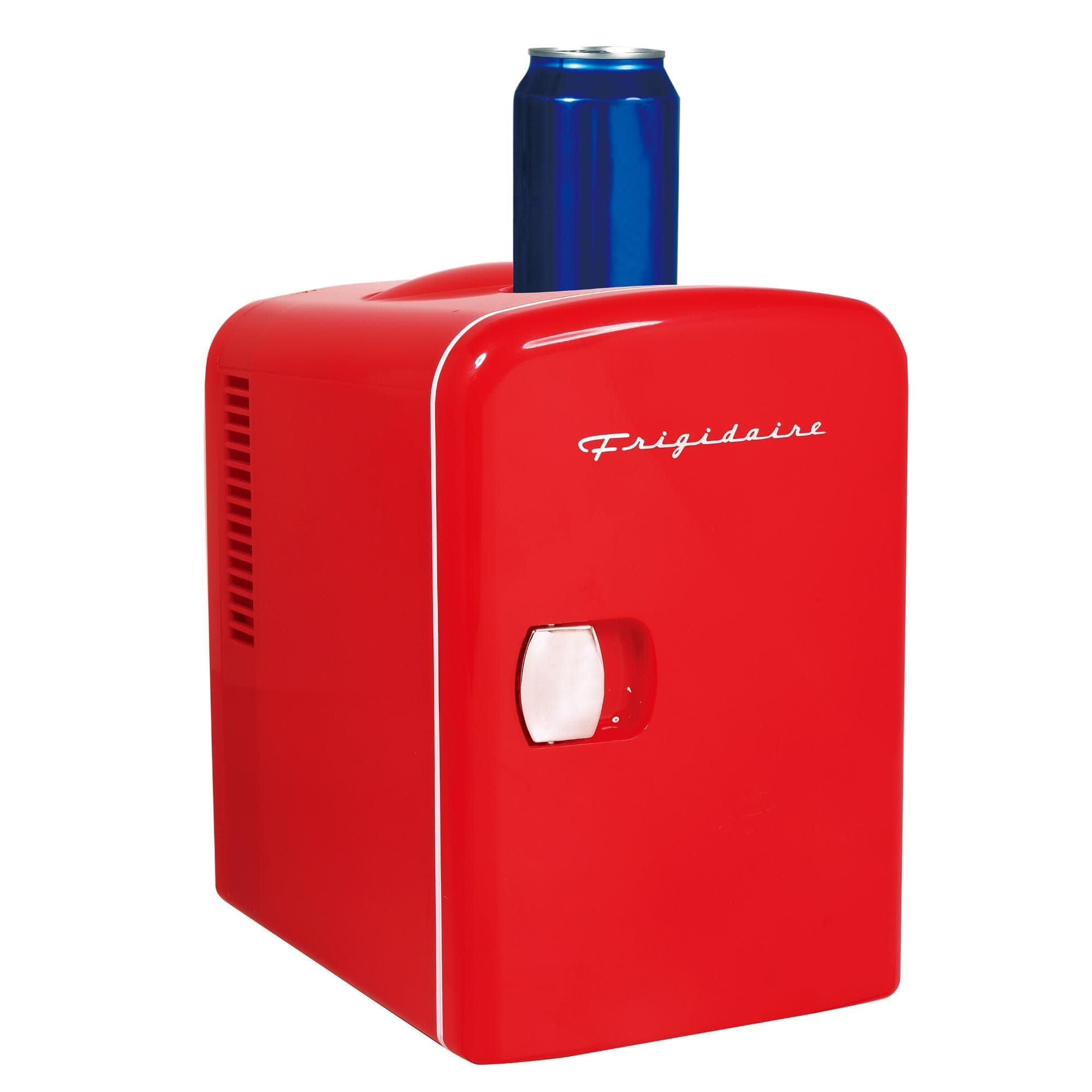 Frigidaire RED EFMIS149_AMZ Mini Portable Compact Personal Fridge Cooler, 4 Liter Capacity Chills Six 12 oz Cans, 100% Freon-Free & Eco Friendly, Includes Plugs