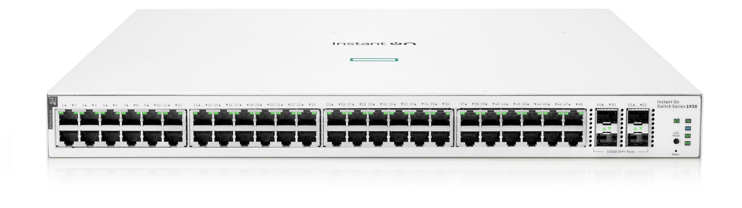 Aruba a Hewlett Packard Enterprise company HPE Networking Instant On Switch Series 1930 48-Port Gb Smart-Managed Layer 2+ Ethernet Switch | 48x 1G | 4X SFP+ | 48x CL4 PoE 370W | US Cord (JL686A#ABA)