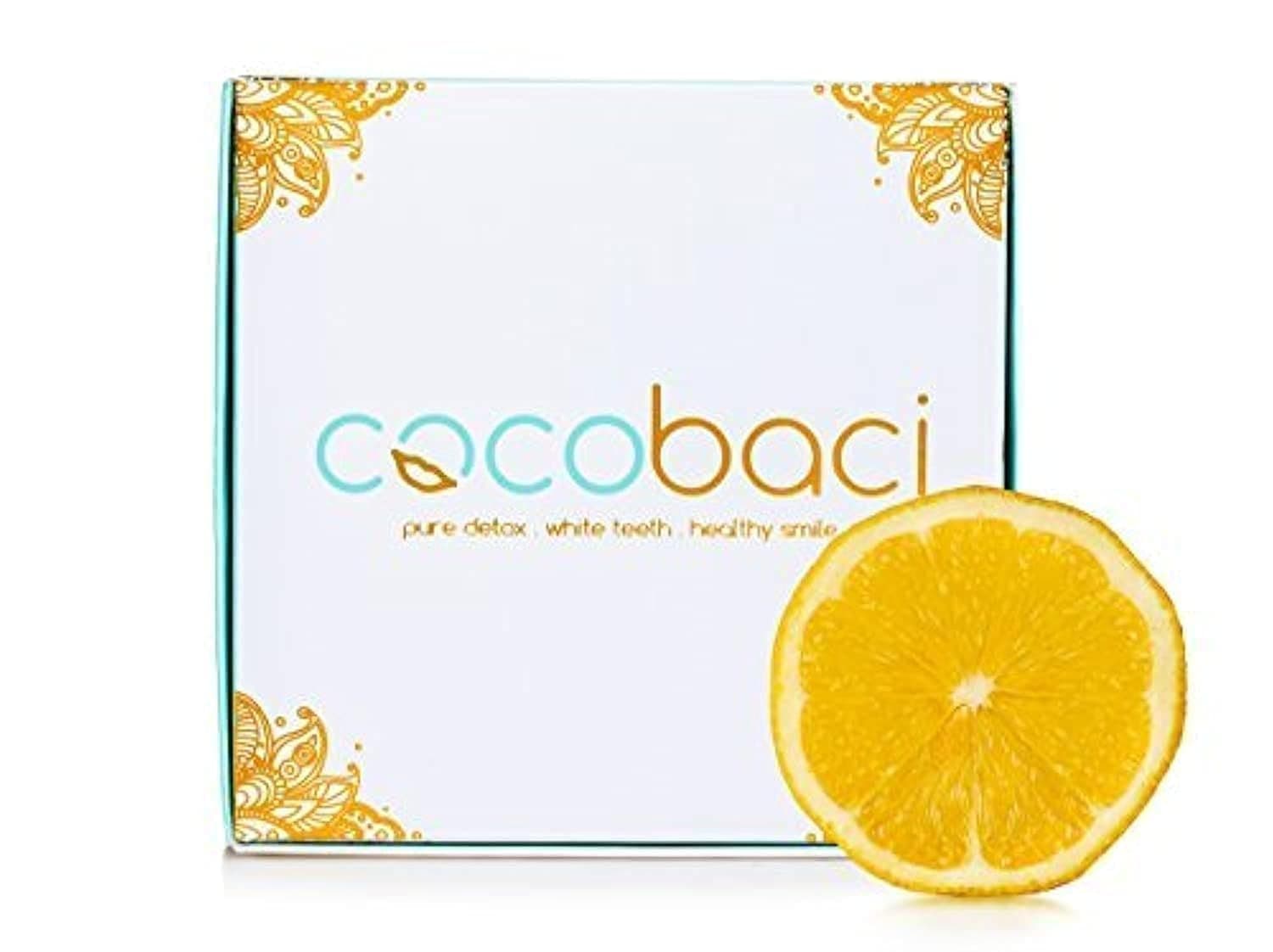 Cocobaci Ayurvedic coconut oil pulling 15 packets - Lemon Sparkle flavor - Natural detox organic - Healthy gums mouthwash essential oils - Natural teeth whitening - Detoxifies body / kills bacteria