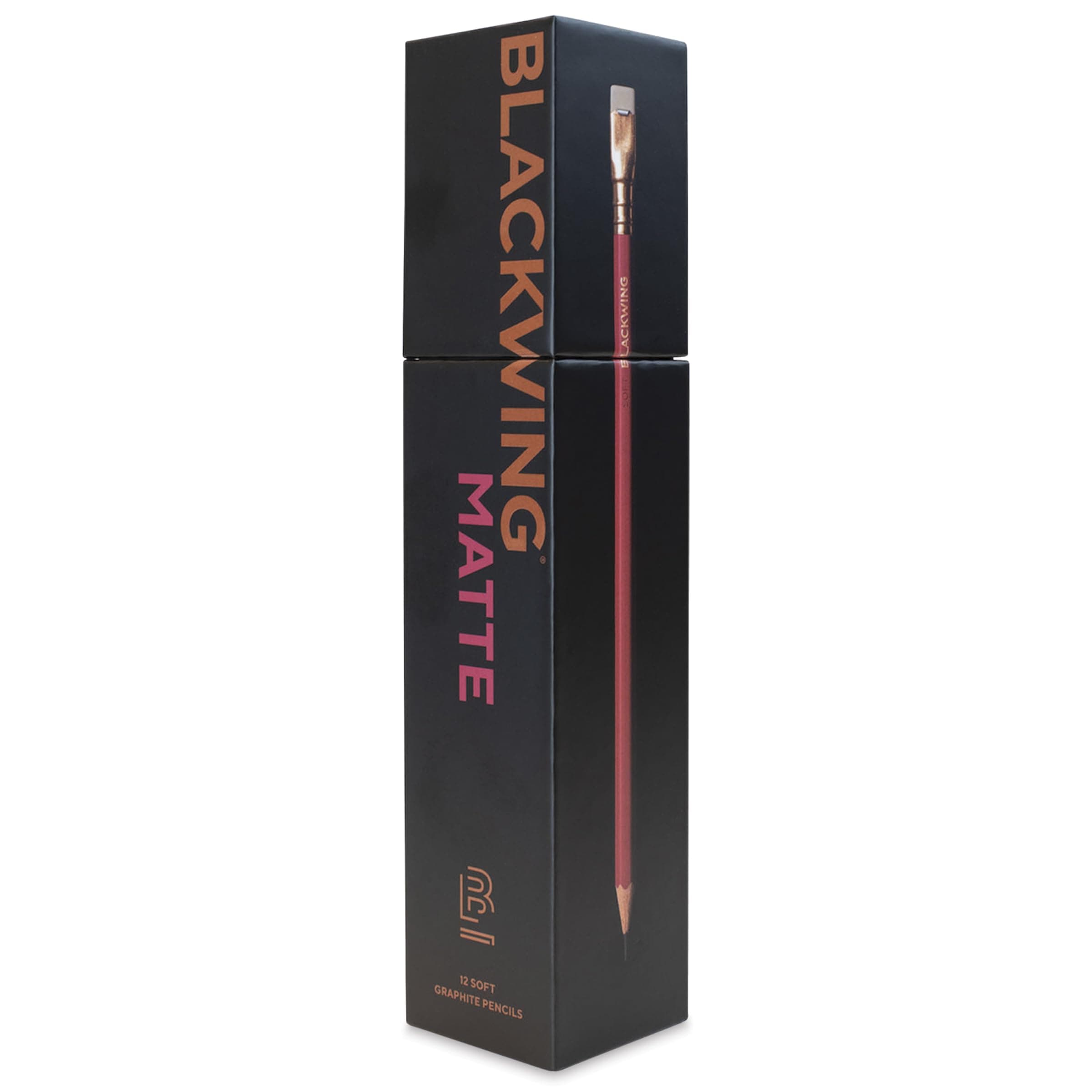 Blackwing Matte Pencils - 12 Count, Red Finish, 3B Soft Lead, Premium Wood, Japanese Graphite, Great for Drawing