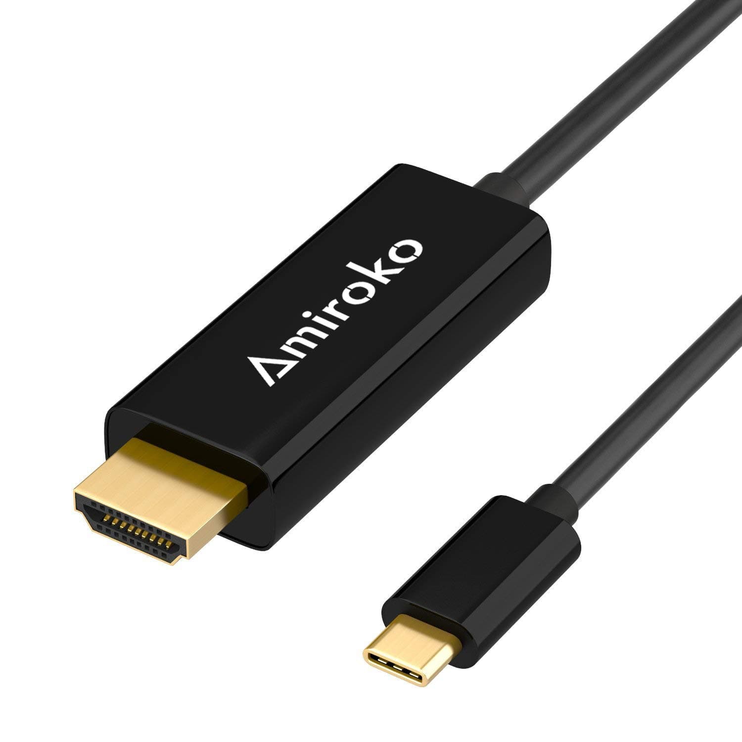 Amiroko USB C to HDMI Cable 6FT, USB 3.1 Type C (Thunderbolt 3 Compatible) to HDMI 4K Cable for MacBook Pro 2016, MacBook 12", Chromebook Pixel, Galaxy S8/S8+ etc to HDTV, Monitor, Projector