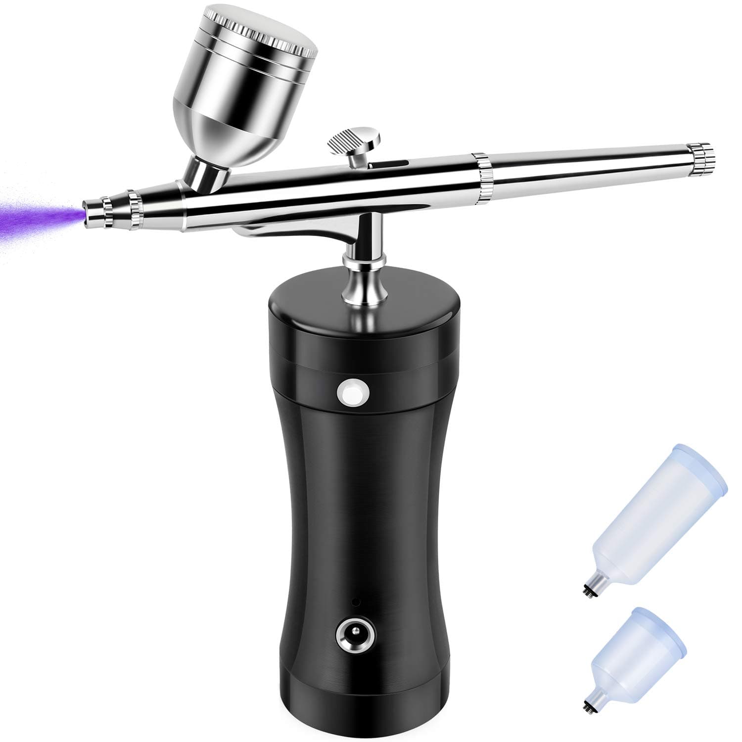 Handheld Airbrush Kit, Upgrade Cake Air Brush with Compressor Set Mini Airbrush Gun Spray Portable Rechargeable Multi-Purpose Airbrushing for Art Tattoo Makeup Nail Model Decor DIY Tool