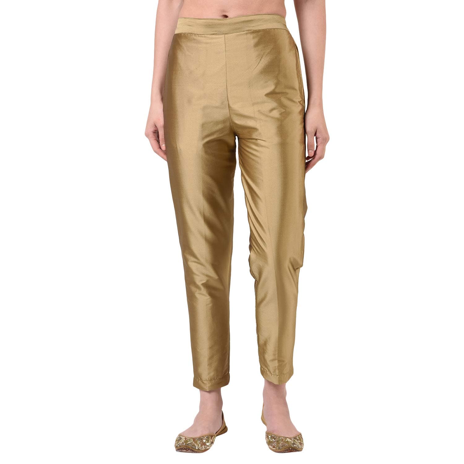 FloreosWomen's Straight Pant Silk with Cotton Lining Trouser