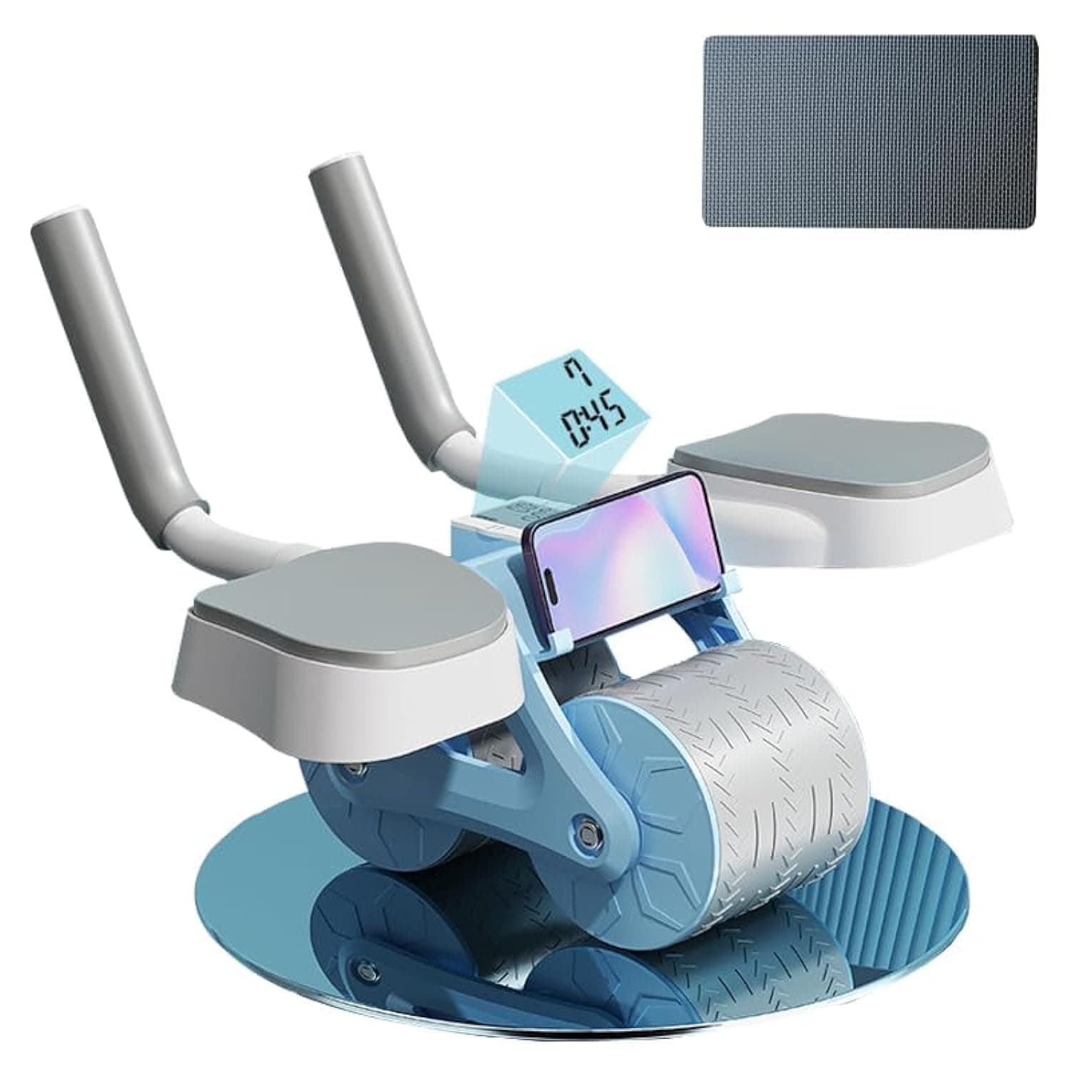 ORCHID M® Automatic Rebound Abdominal Wheel With Timer,Ab Roller Wheel for Abdominal & Core Strength Training, Abdominal Exercise Roller with Knee Pads, Beginners and Advanced