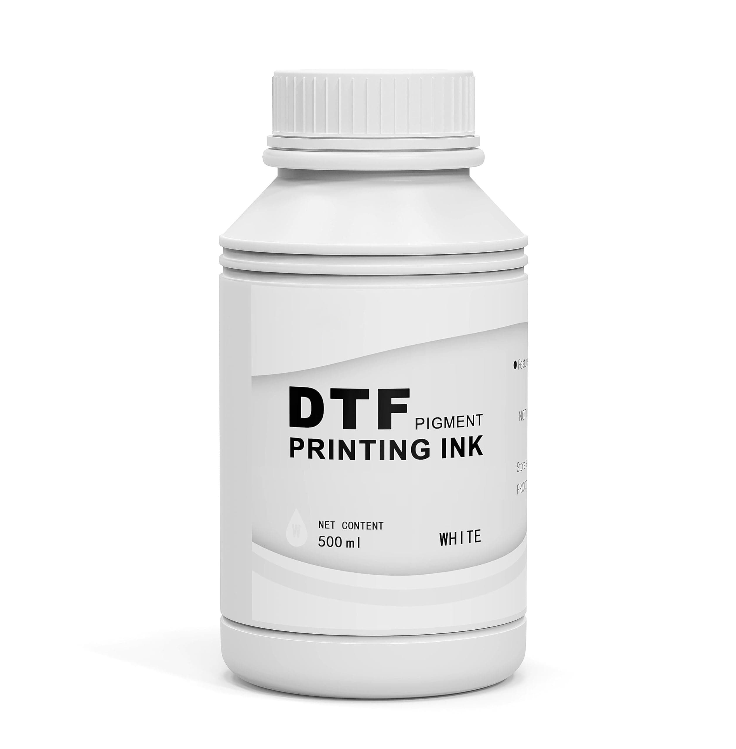 DTF Ink White, Premium Transfer Printer Ink for Printhead ET-8550, L1800, L805, R2400, P400, P800, XP15000 Professional DTF Printers Direct to Film Heat Transfer Printing (W, 500ml)