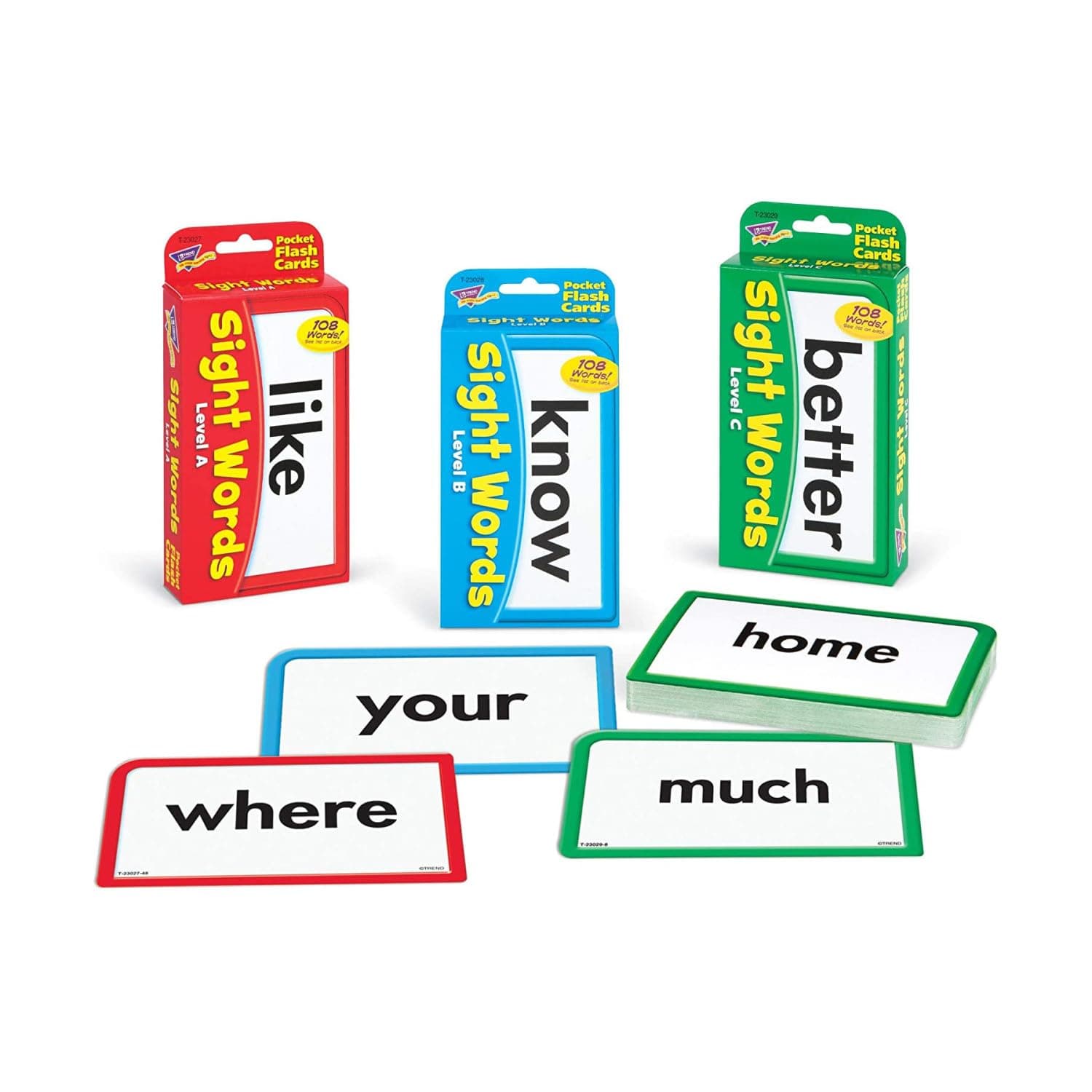 Sight Words Bundle - Pocket Flash Cards Set - for Home, Travel, Classroom