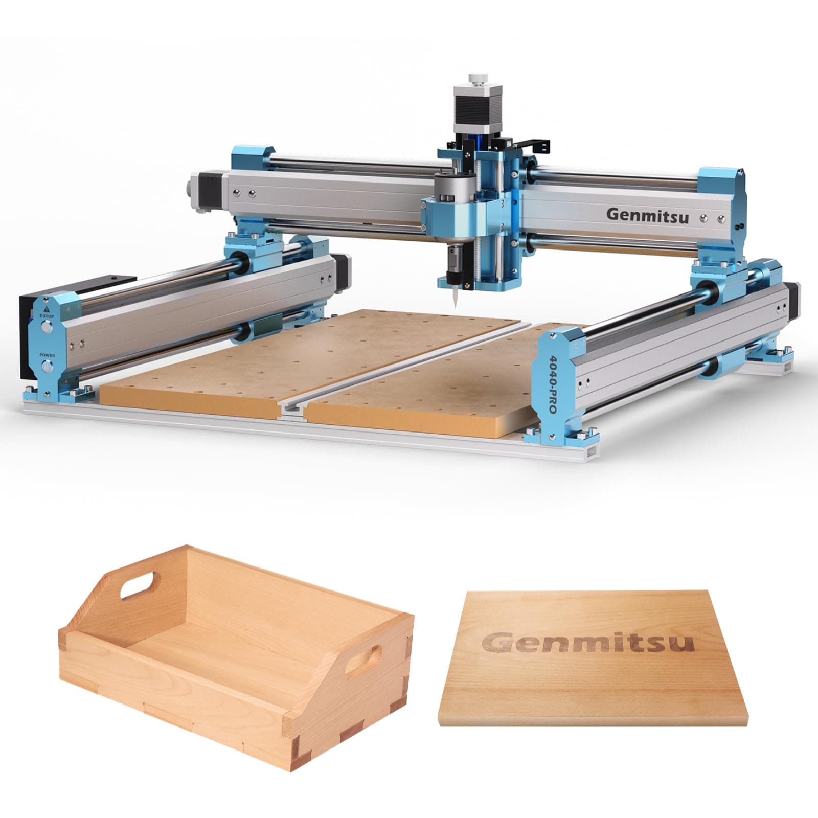 SainSmart Genmitsu 4040 PRO CNC Milling Machine, Supports 4 Axis and WiFi Module, Upgraded Screw Drive for Woodworking, Metal and Acrylic Cutting, Milling, GRBL Control