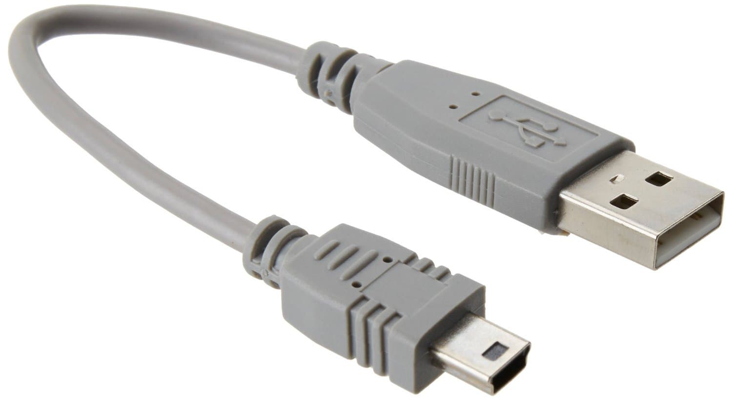 6 in. USB to Mini USB Cable - USB 2.0 A to Mini B - Gray - Mini USB Cable (USB2HABM6IN)