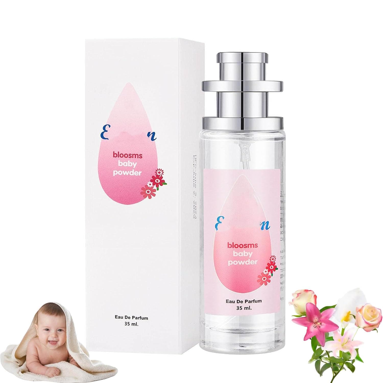 Elyven Baby Powder Perfume, Baby-Soft Perfume Spray, Elyven Fresh Scent Perfumes Fragrance Body, Long-lasting Moisture & Fragrance, Floral & Creamy Aroma for Women & Men (bloosms)