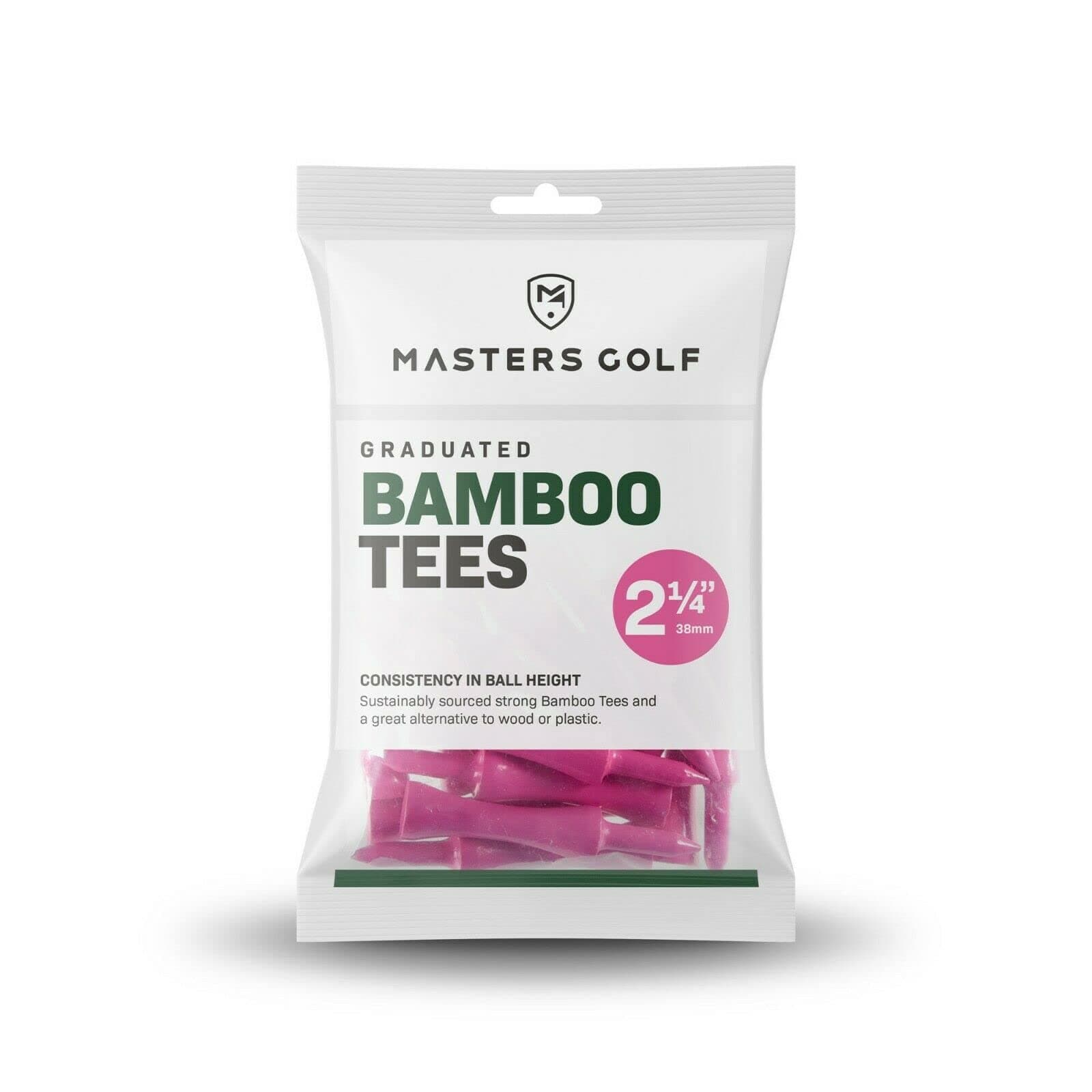 MastersGraduate Bamboo Golf Tees (Pink 2 1/4" Bag Of 20)