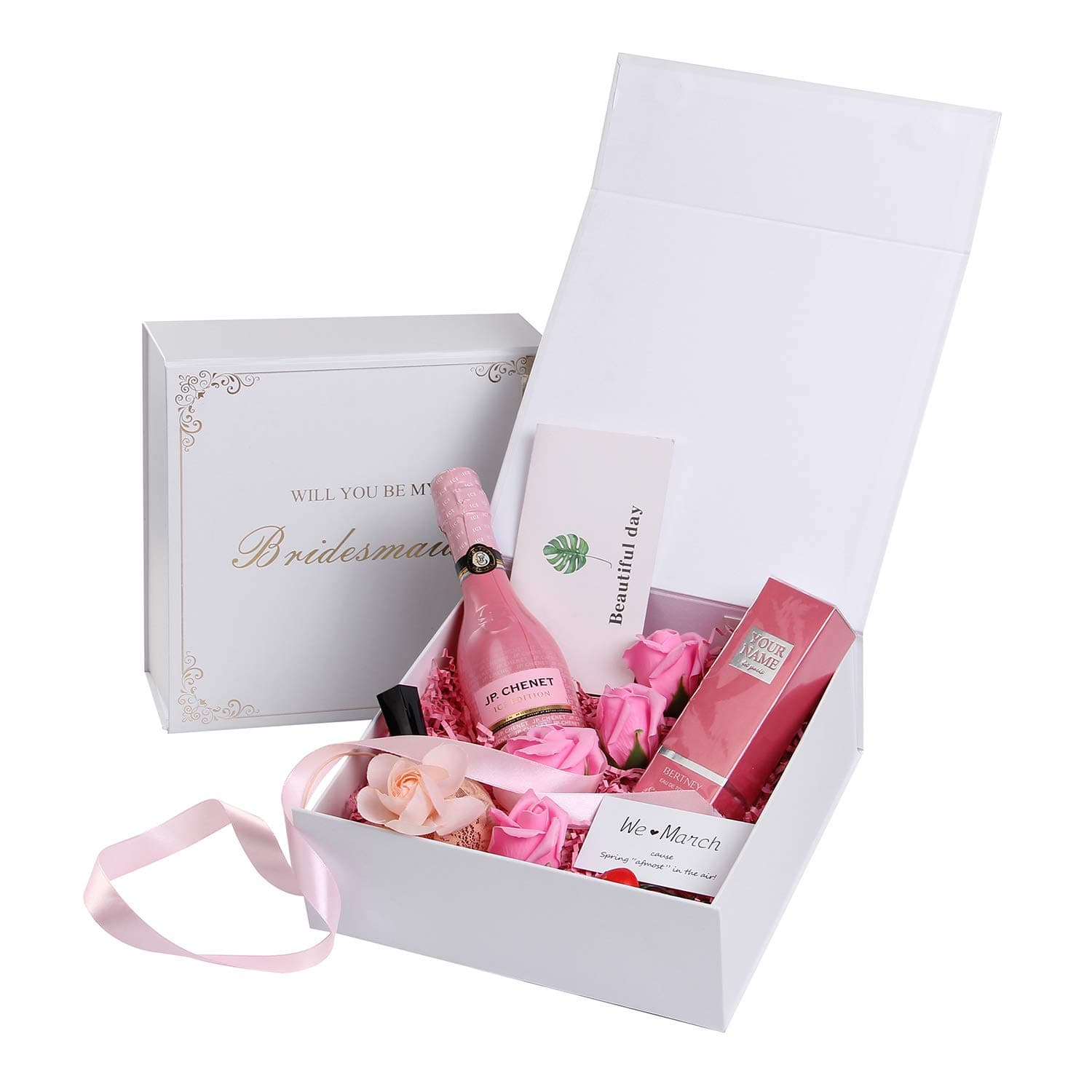 AKITSUMA Bridesmaid Boxes, Bridesmaid Proposal Box, Bridesmaid Gift Box, Will You Be My Bridesmaid, Set of 5 Empty Boxes, US-AKI-015