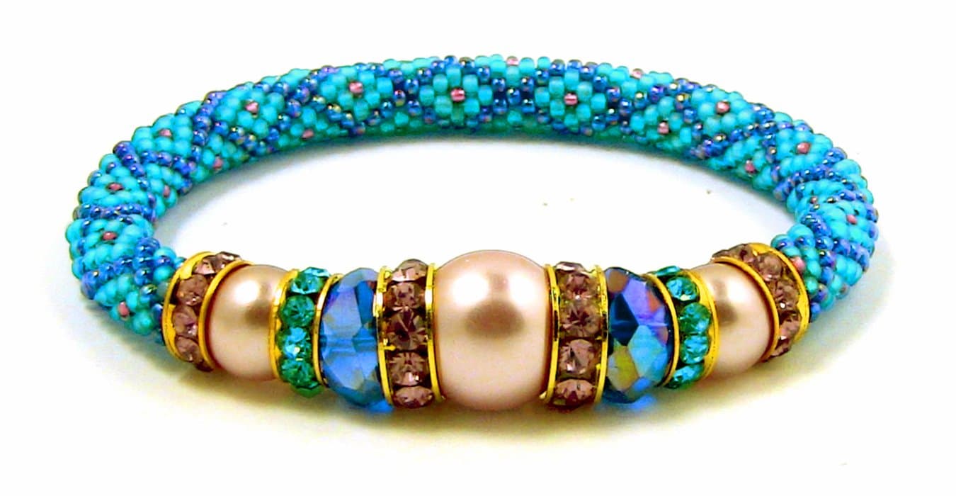 Beads East Bead Crochet Bracelet Kit, Lavender Blue