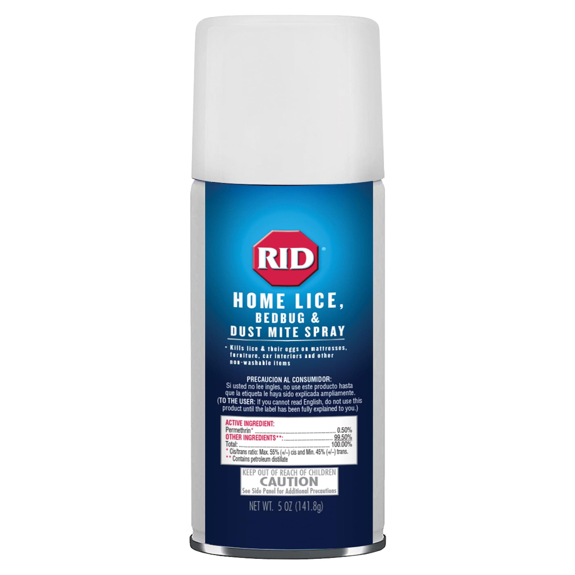 Rid Home Lice Bed Bug Dust Mite Spray Home Treatment Spray with Permethrin Kills Lice and Lice Eggs on Mattresses Furniture Car Interiors and Other Nonwashable Items Spray Can, 5 Ounce