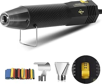 Mini Heat Gun with 6.56FT Long Cable, 350W Dual-Temp 392~662°F Heat Shrink Gun with Reflector Nozzle and Shrinking Tubes for Wire Connectors, Small Hot Air Gun for Embossing Crafts