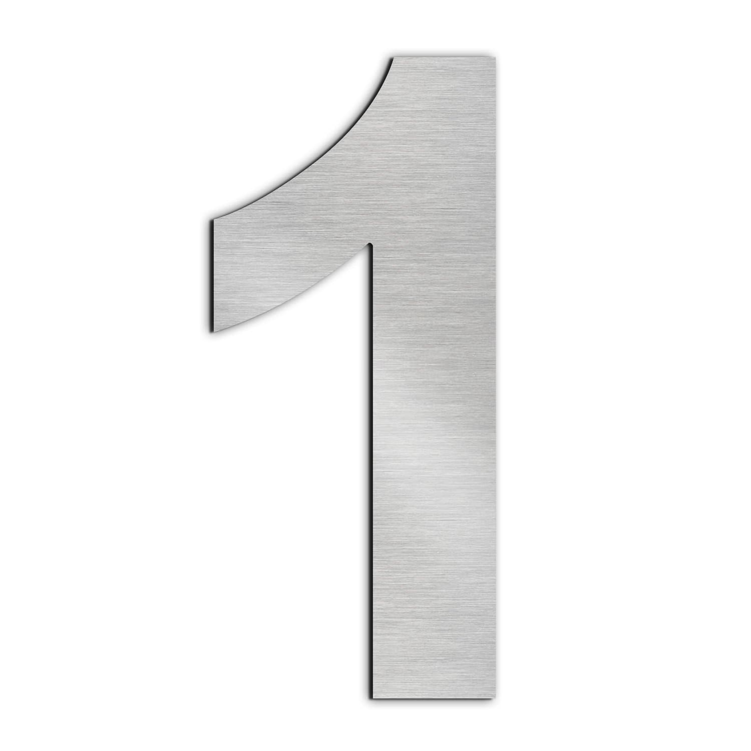 Brushed House Number 1 One-20.5cm 8.1in-made of solid 304 Stainless Steel ,Floating Appearance,Easy to install