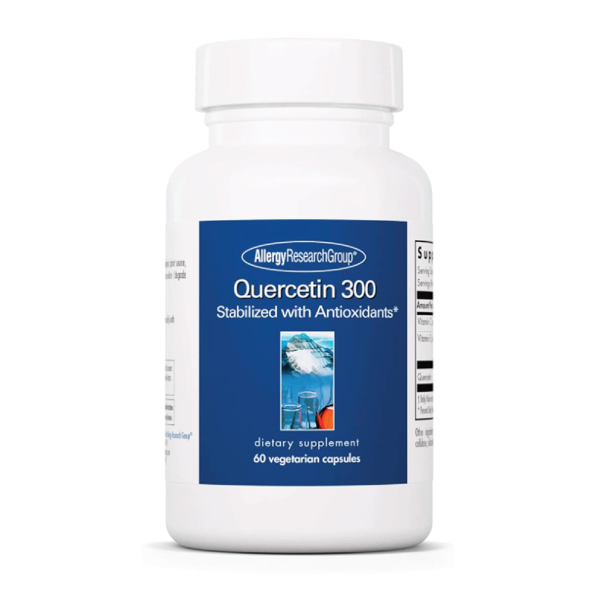 ARG Quercetin 300 - Supports Mast Cell and Histamine Response - Includes Vitamin C - Delivers 300 mg Quercetin Per Capsule - Vegetarian & Hypoallergenic - 30 Servings - 60 Capsules