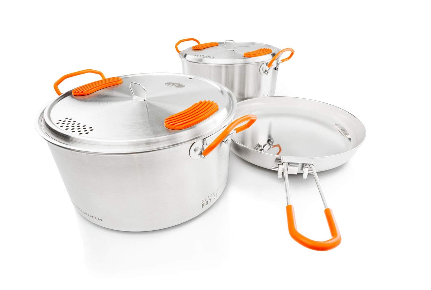 Stainless Steel Base Camper - 3 Pieces Cookset