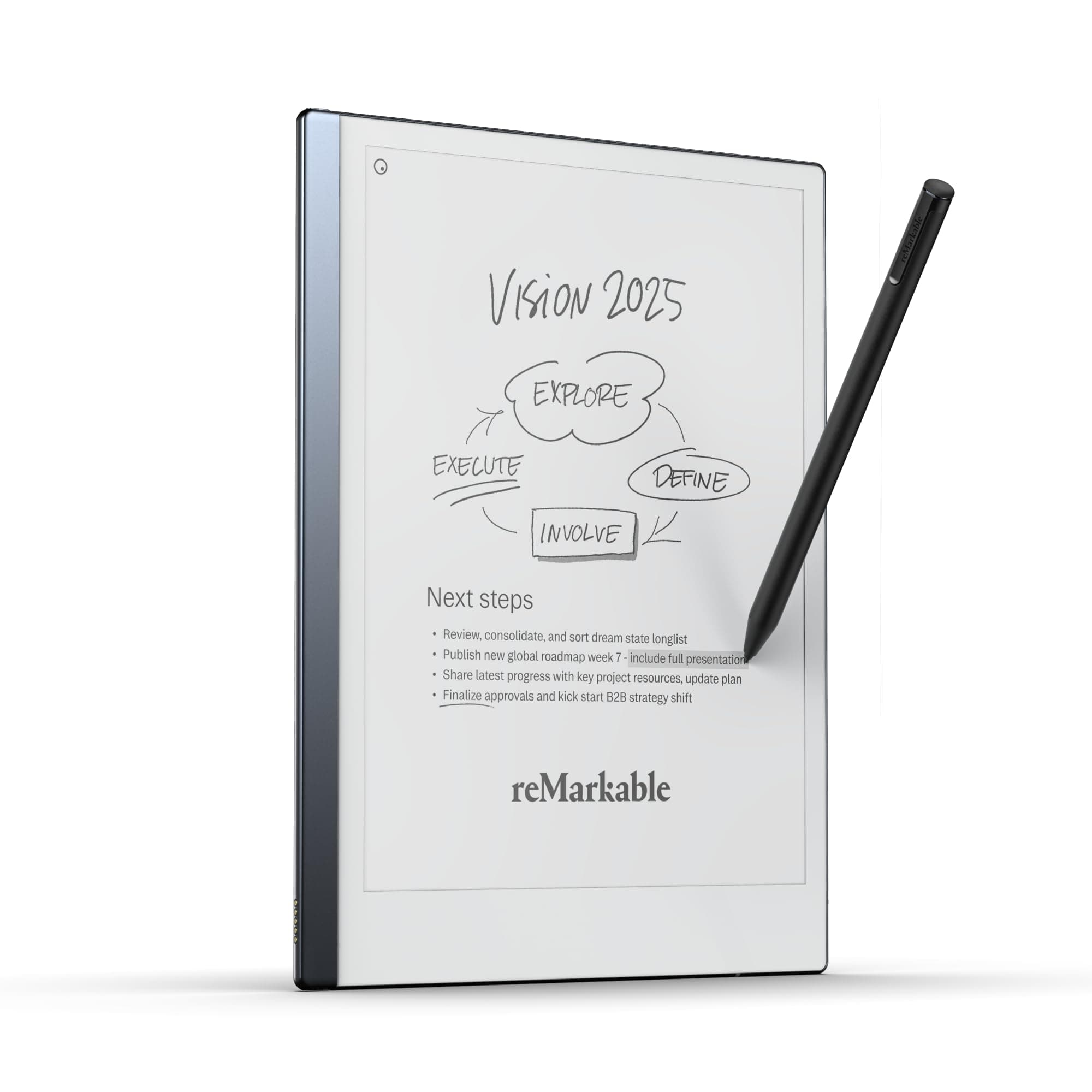 Starter Bundle – reMarkable 2 is The Original Paper Tablet | Includes Black and White 10.3” Writing Tablet, Marker Plus Pen with Built-in Eraser
