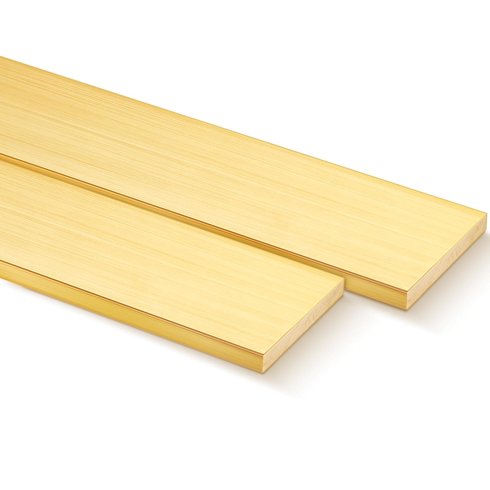 Hicarer 2 Pieces 1/4" x 2" C360 Brass Flat Bar Blank, 12" Long Rectangular Sheet, Plate Mill Stock Solid Brass for Craft Hobby, Knife Making