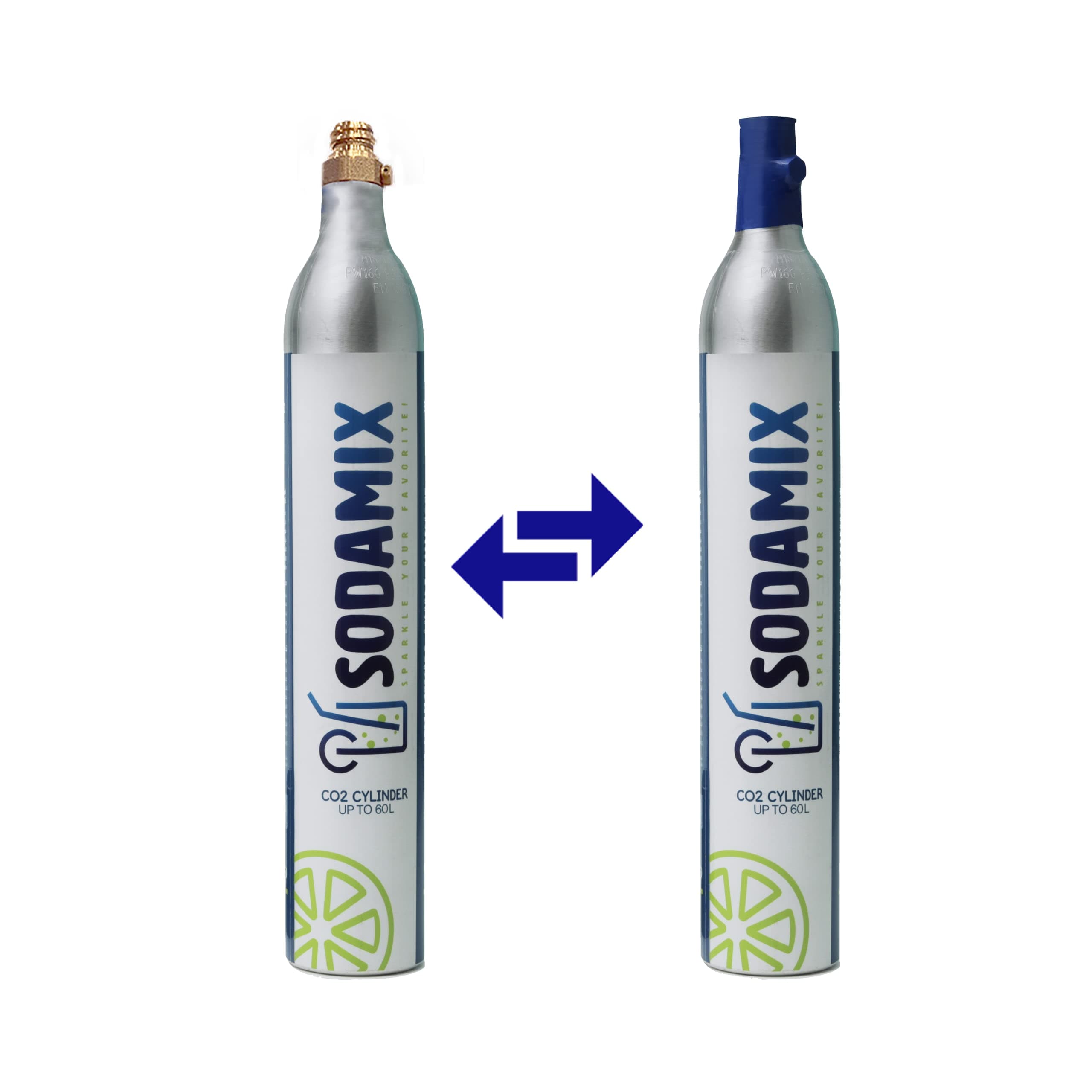 Exchange The Empty Gas Cylinder For A New CO2 Gas Cylinder 60L Aluminum Filled with 425g of Food Grade CO2