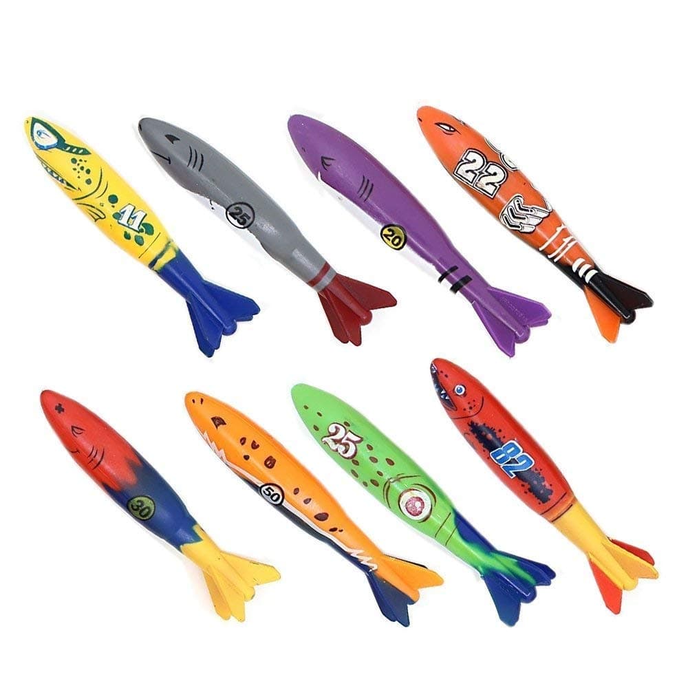 Kaptin 8 Pack Swimming Pool Diving Toy for Pool Use, Throwing Swimming Pool Water Toys