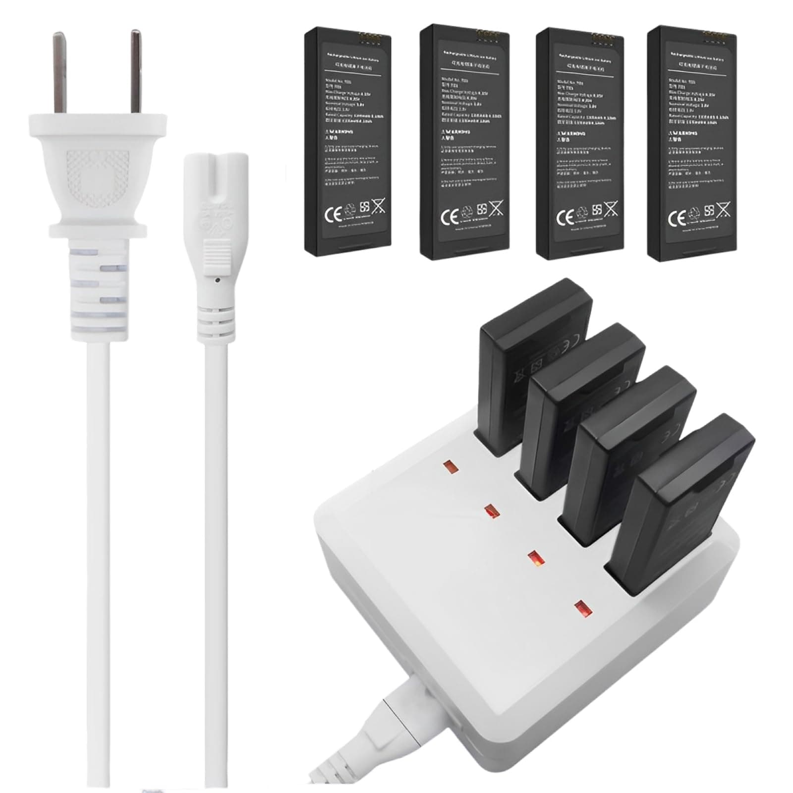 Tello Battery and Tello Charger for DJI Tello and Tello Edu, 4 Batteries,1100mAh Battery and AC Power Quick Charger